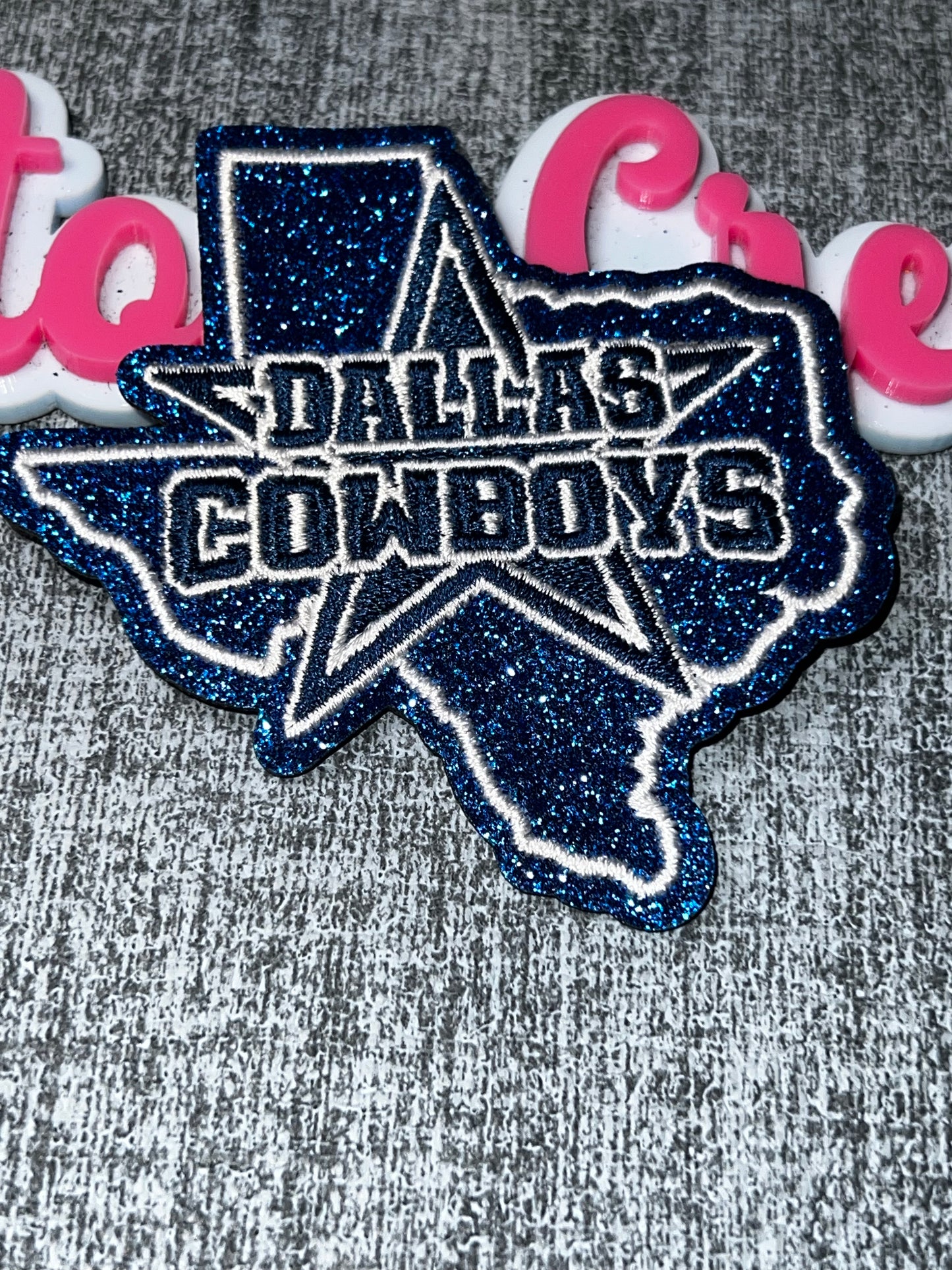 Glitter Fan Embroidered Iron-On Patch | Sports Decorative Appliqué