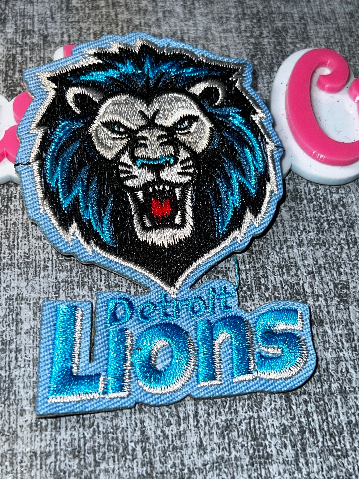 Blue Big Cat Mascot Embroidered Iron-On Patch | Mascot Decorative Appliqué