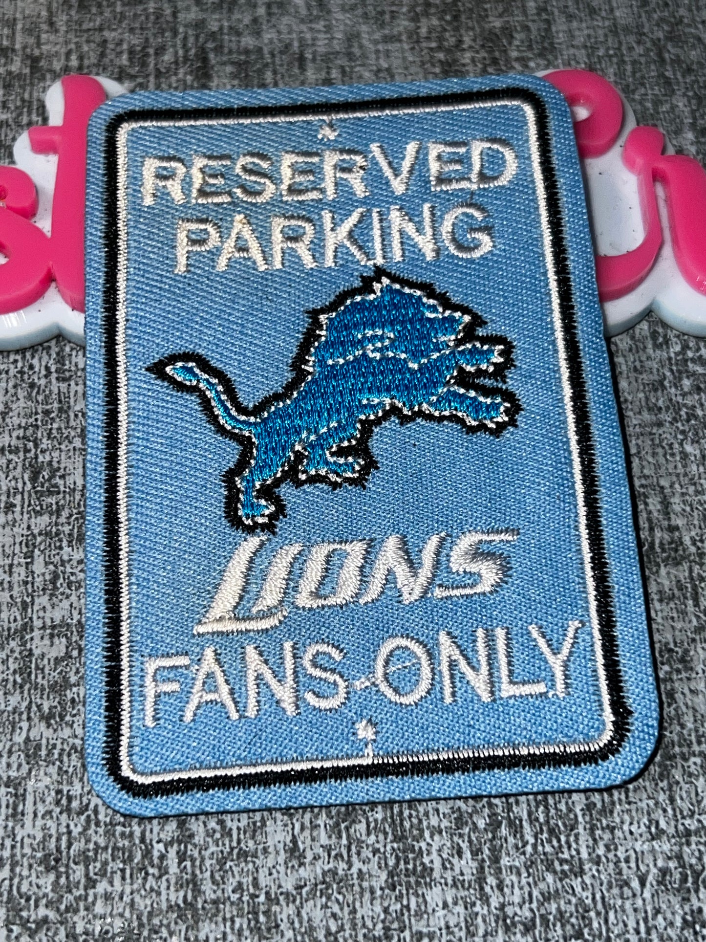 Reserved Parking Fan Embroidered Iron-On Patch | Decorative Appliqué