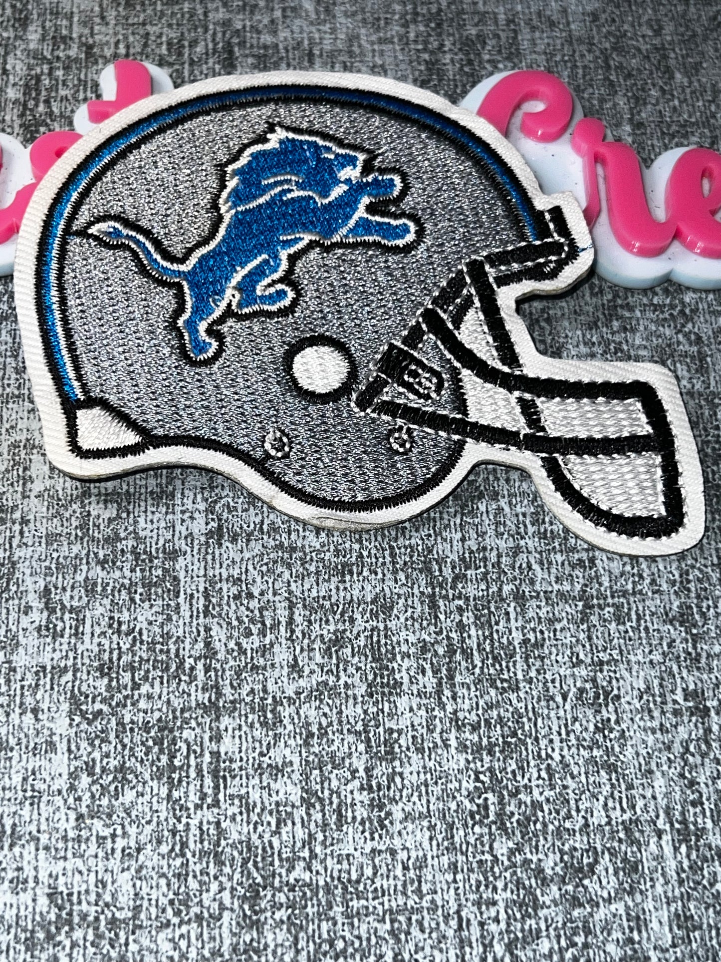 Silver Helmet Embroidered Iron-On Patch |Decorative Appliqué