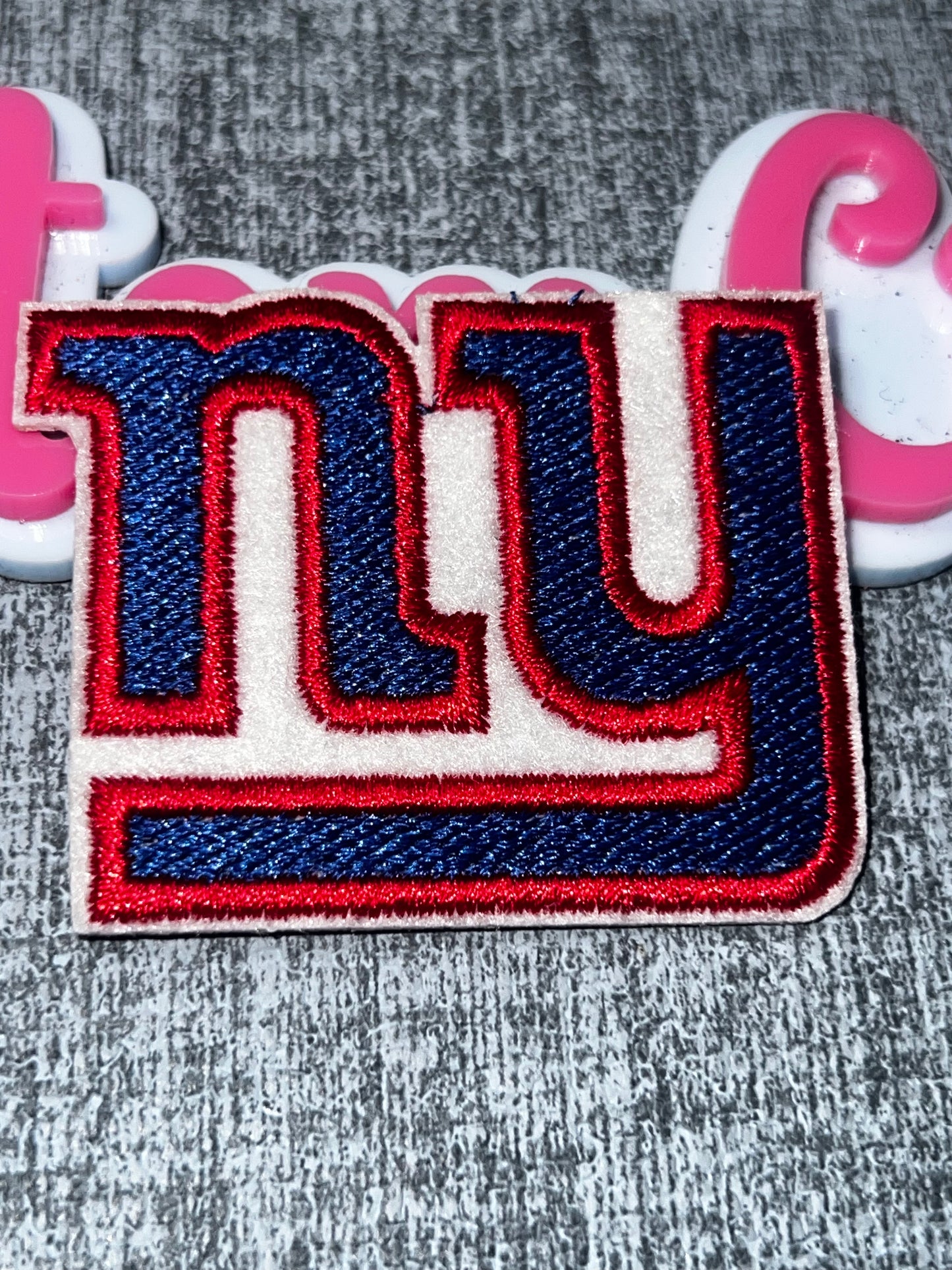 Blue & Red Monogram Embroidered Iron-On Patch | Embroidered Letter Appliqué