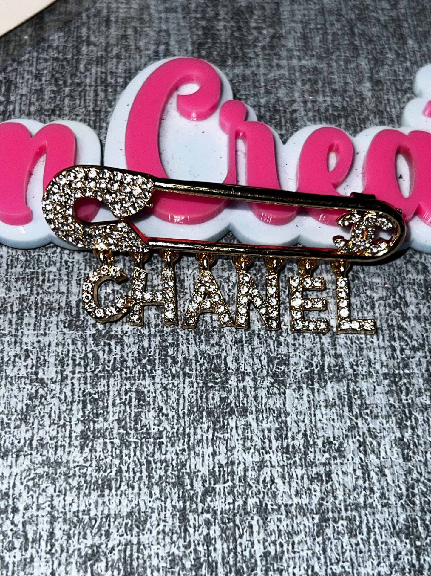 Gold Rhinestone Safety Pin Letter Fashion Brooch | Decorative Statement Brooch Pin