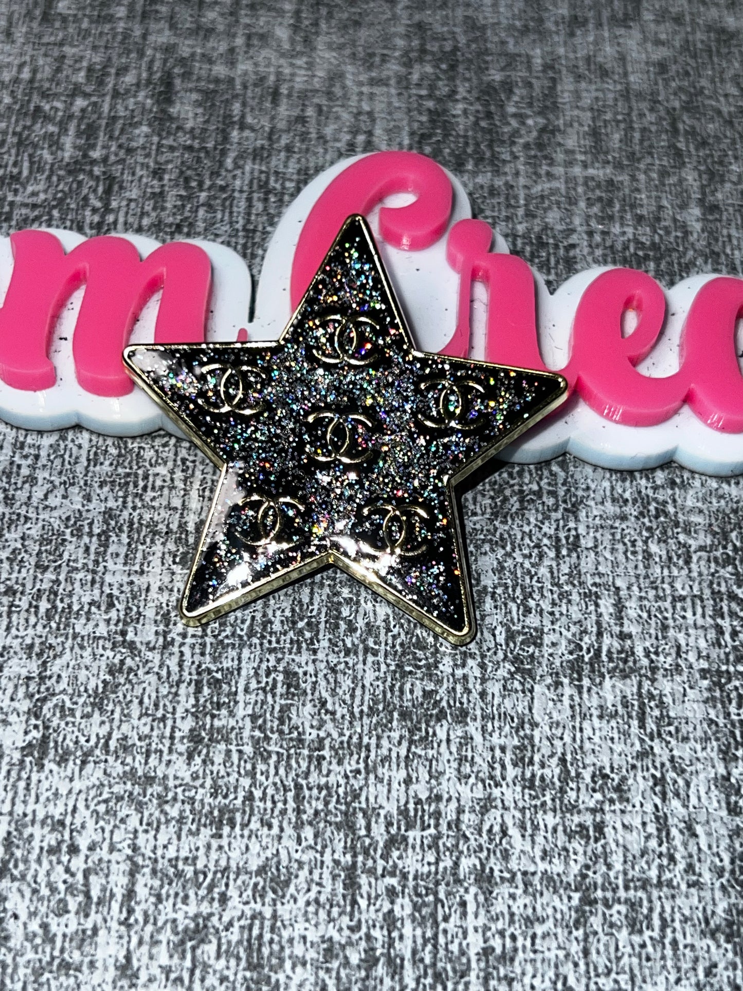 Black Glitter Star Fashion Brooch Pin | Black Enamel Star Brooch | Decorative Lapel Pin