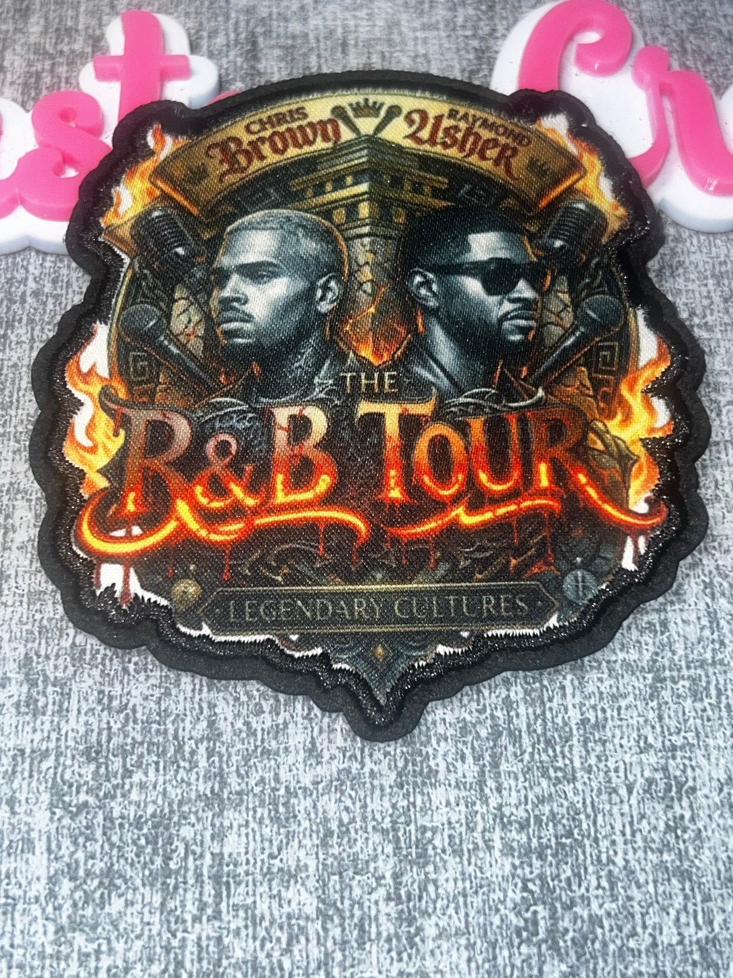 Vintage Music Duo Tour Embroidered Iron-On Patch | Concert Graphic Appliqué