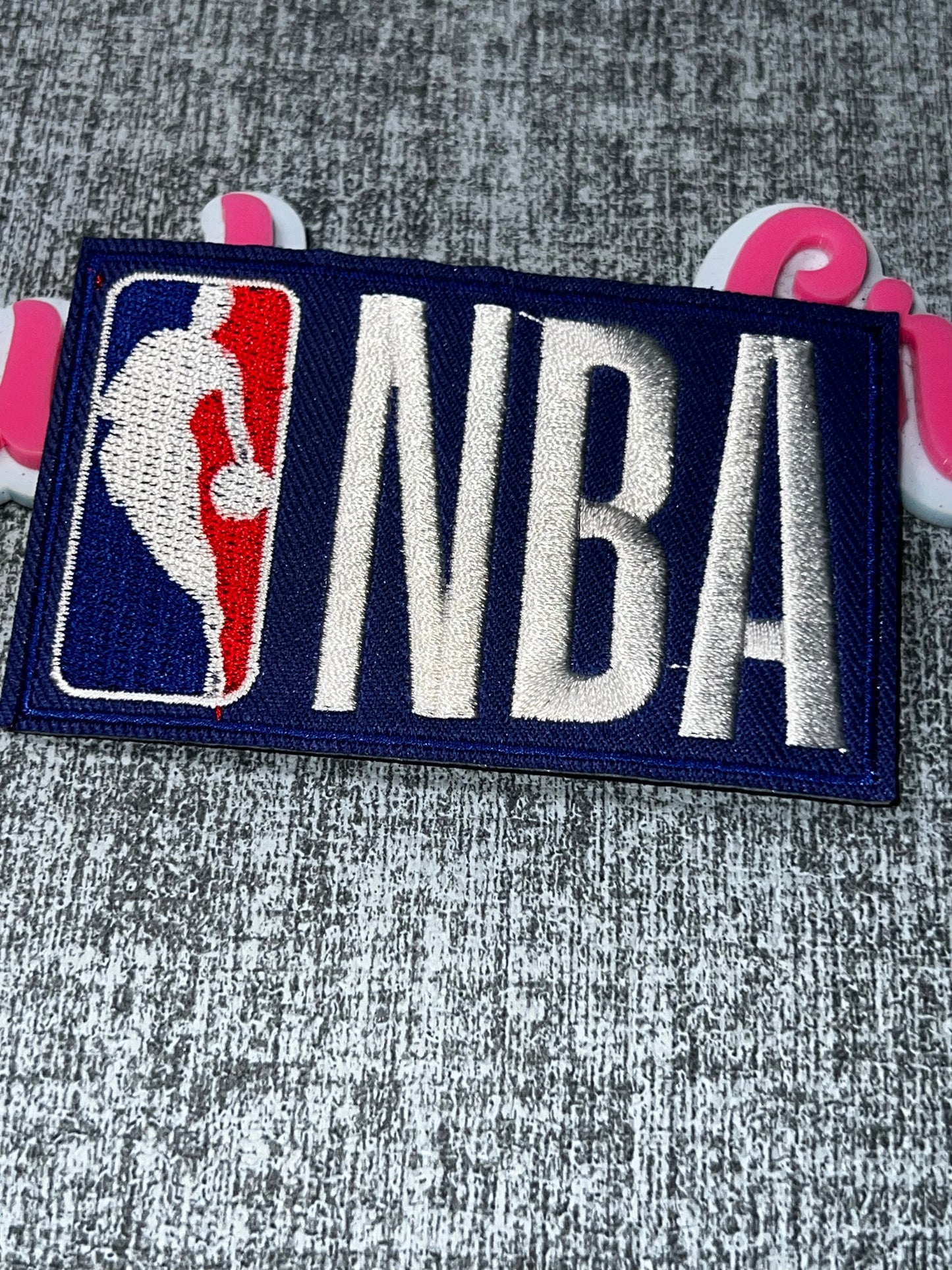 Blue Red Player Silhouette Lettered Embroidered Iron-On Patch | Statement Appliqué