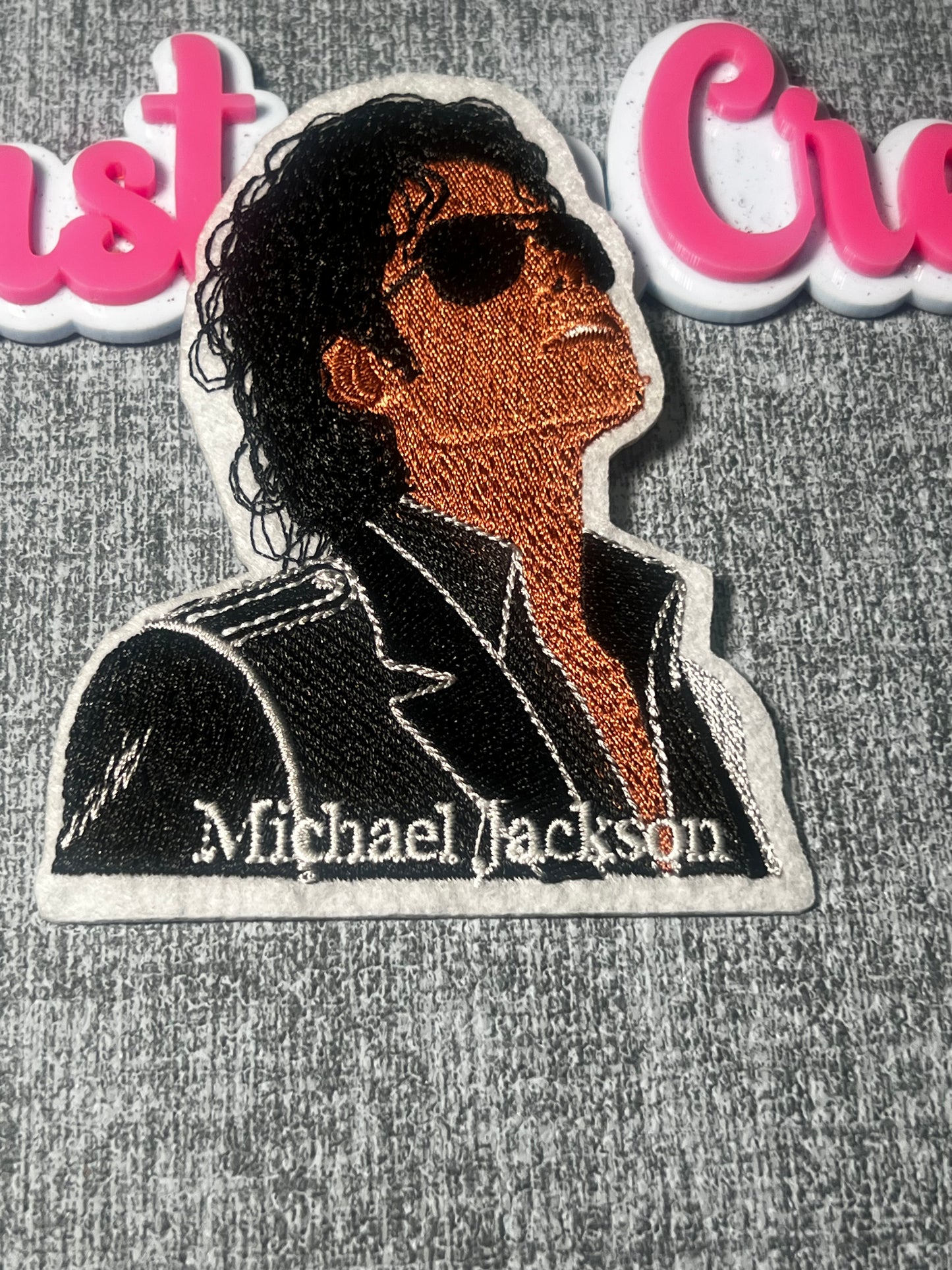 Retro Pop Star Portrait Embroidered Iron-On Patch – Music Icon Applique