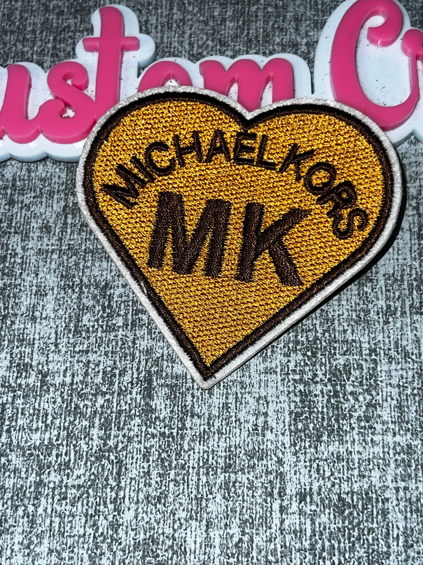 Heart Letter Embroidered Iron-On Patch | Fashion Monogram Heart Appliqué | Sew-On Clothing Embellishment