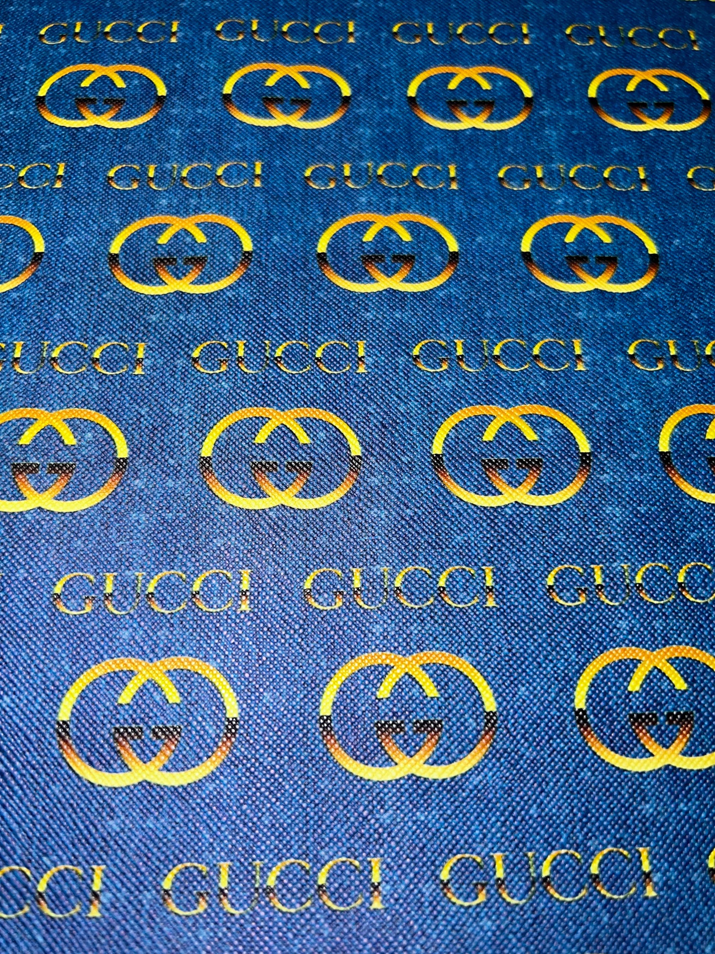 Royal Blue Gold Monogram Faux Leather Sheet – Geometric Fashion Craft Fabric