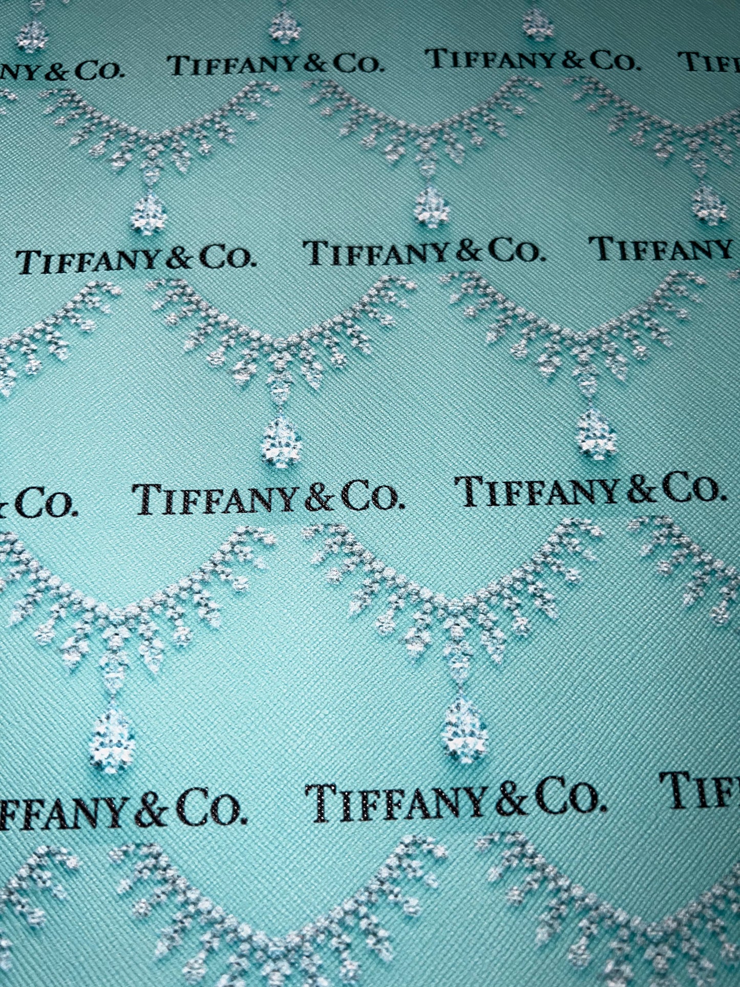Aqua Silver Jewelry Print Faux Leather Sheet – 9x12