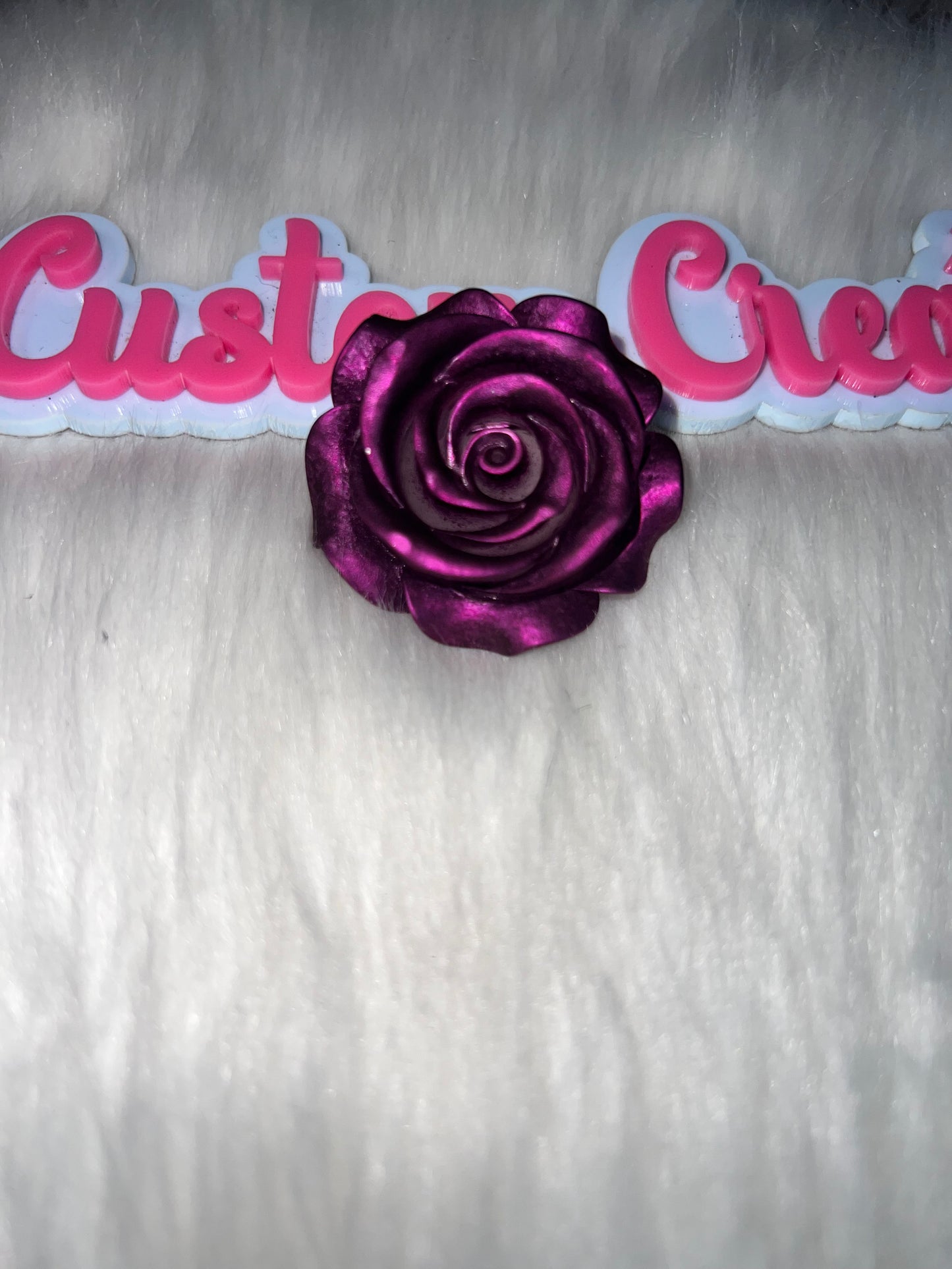 💜 Purple Hard Plastic Rose – NON Iron On