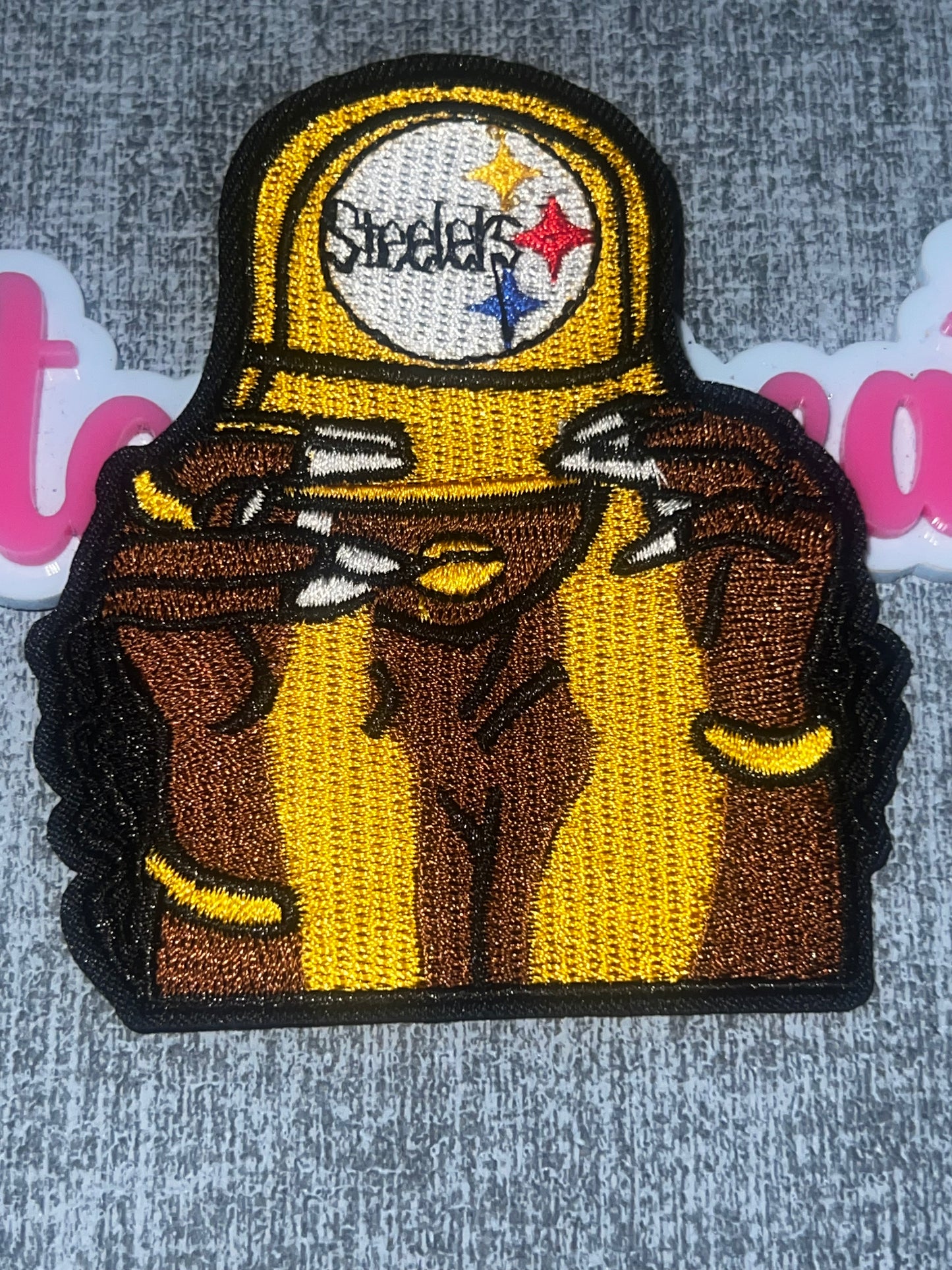 Yellow Multicolor Star Cap Fan Woman Embroidered Patch – Iron-On Applique