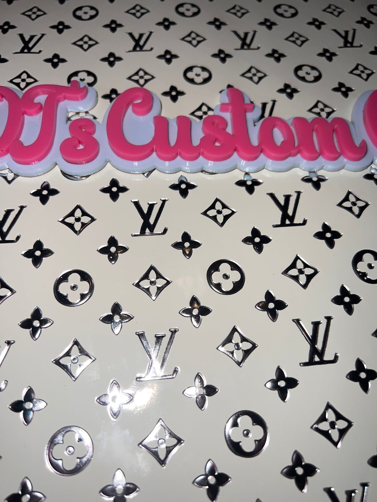 White Glossy Metallic Embossed Monogram Faux Leather Sheet 9x12 – Faux Leather for Bows, Earrings & DIY Crafts