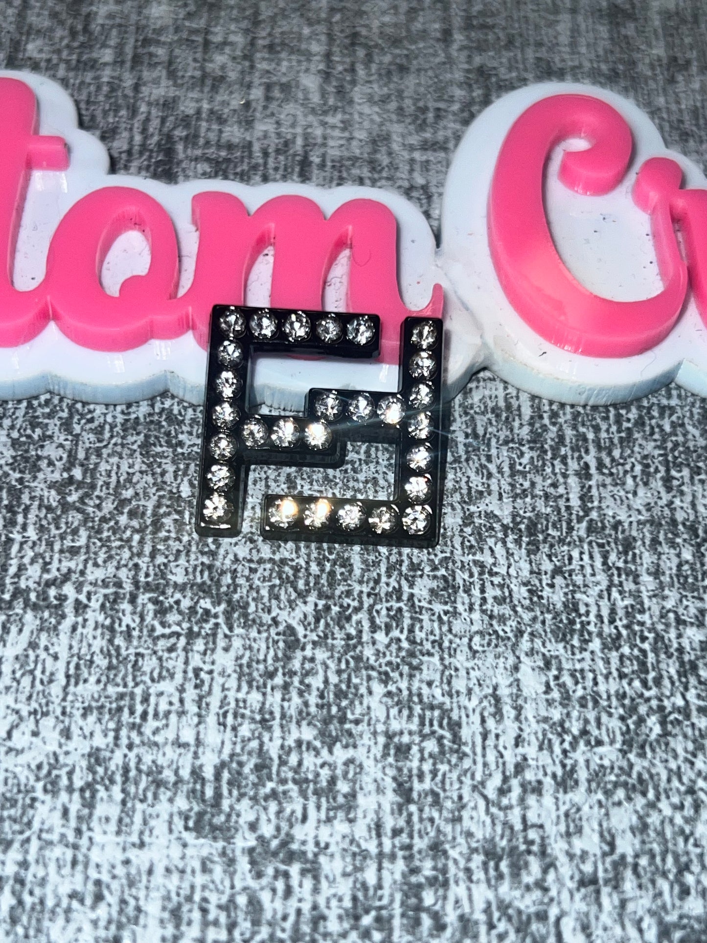 Black Rhinestone Letter Charm – Bling Alphabet Charm