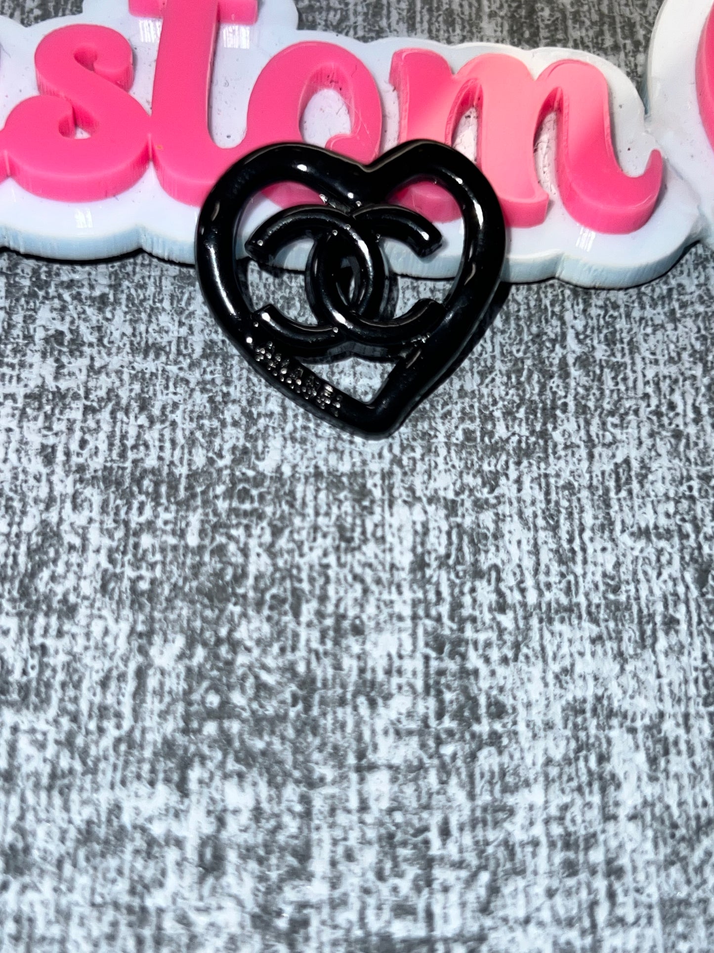 Black Heart Outline Charm Bling Charm for DIY Crafts