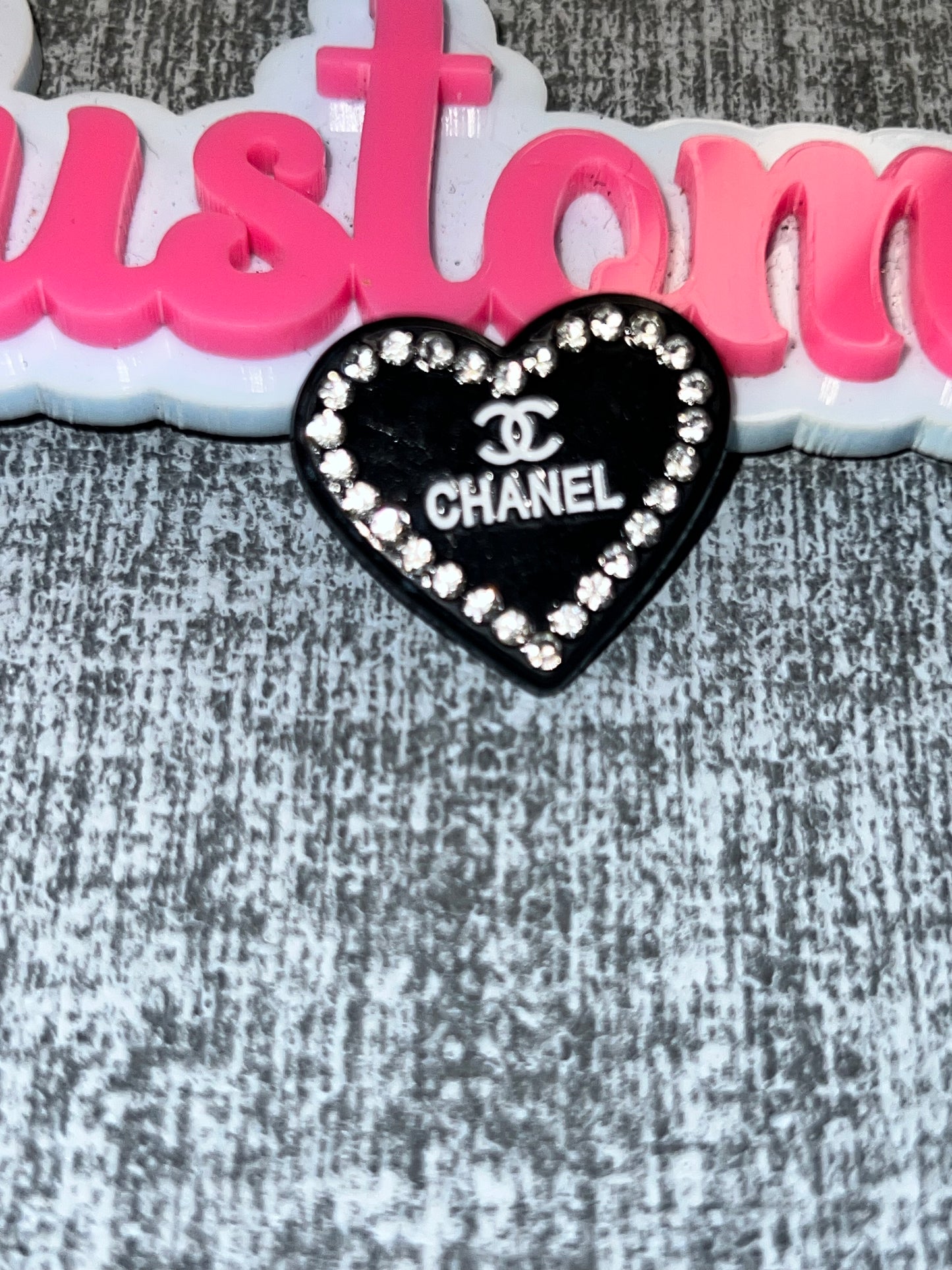 Black Rhinestone Heart Charm – Bling Charm for DIY Crafts