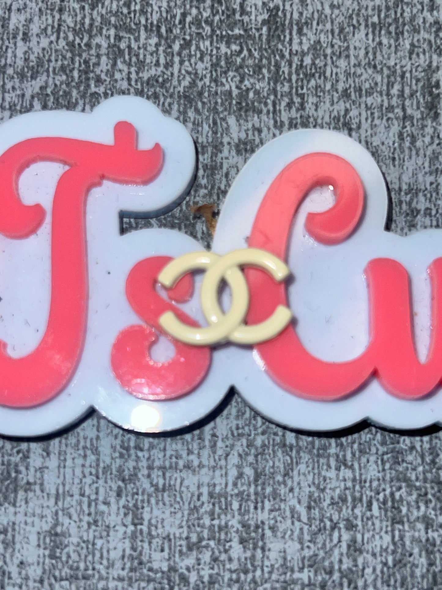 Ivory Double Loop Flatback Charm – Minimal Luxe Accent for DIY Crafts