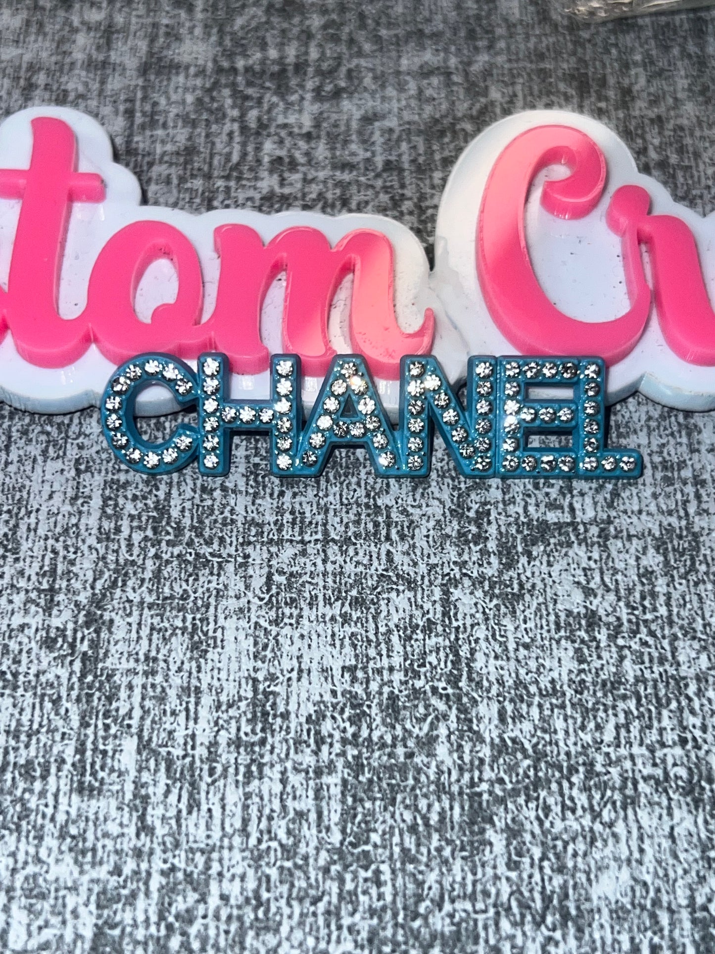 Blue Rhinestone Letter Charm – Luxe Statement Charm
