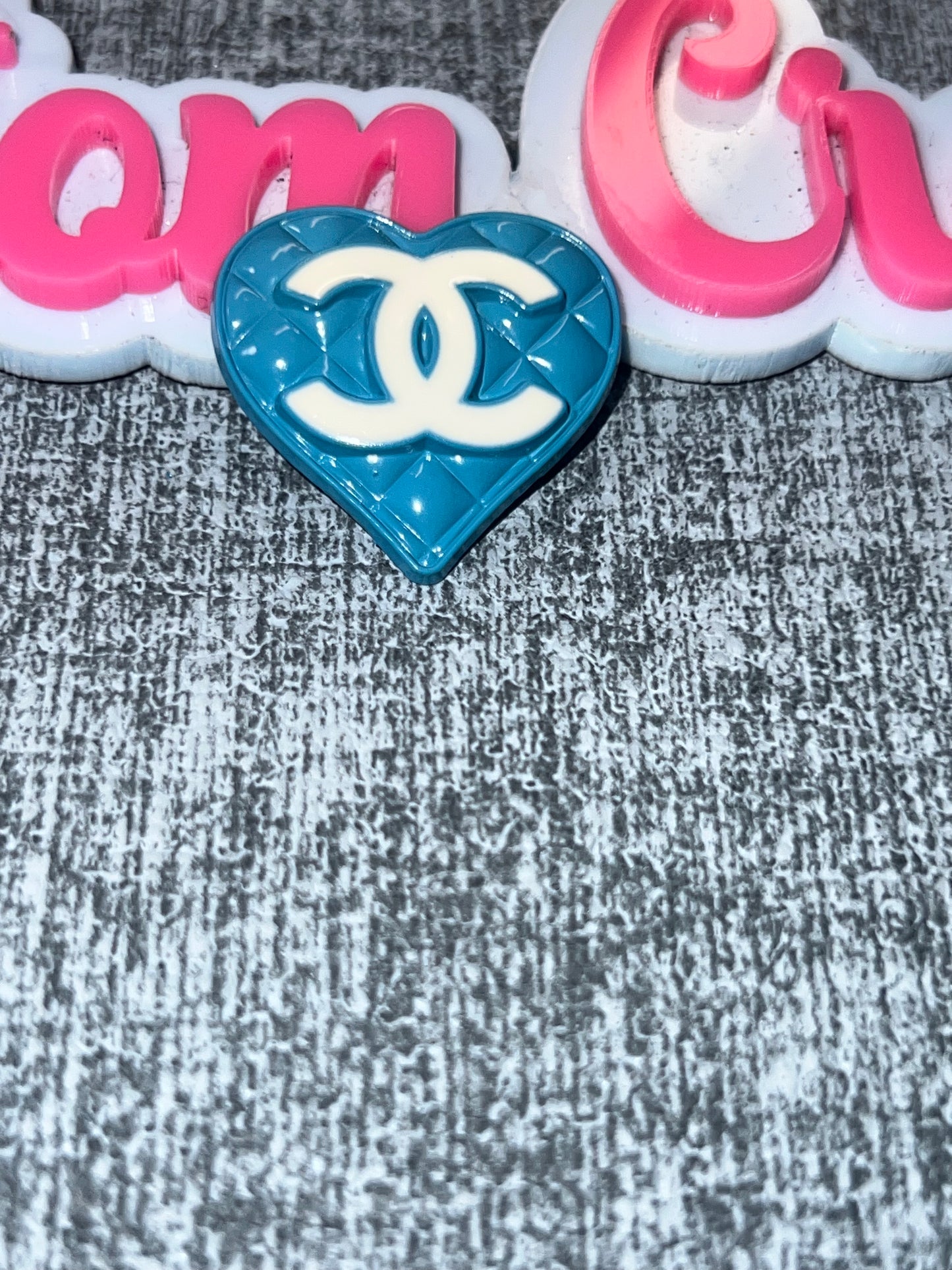Blue Quilted Heart Charm – Luxe Statement Charm