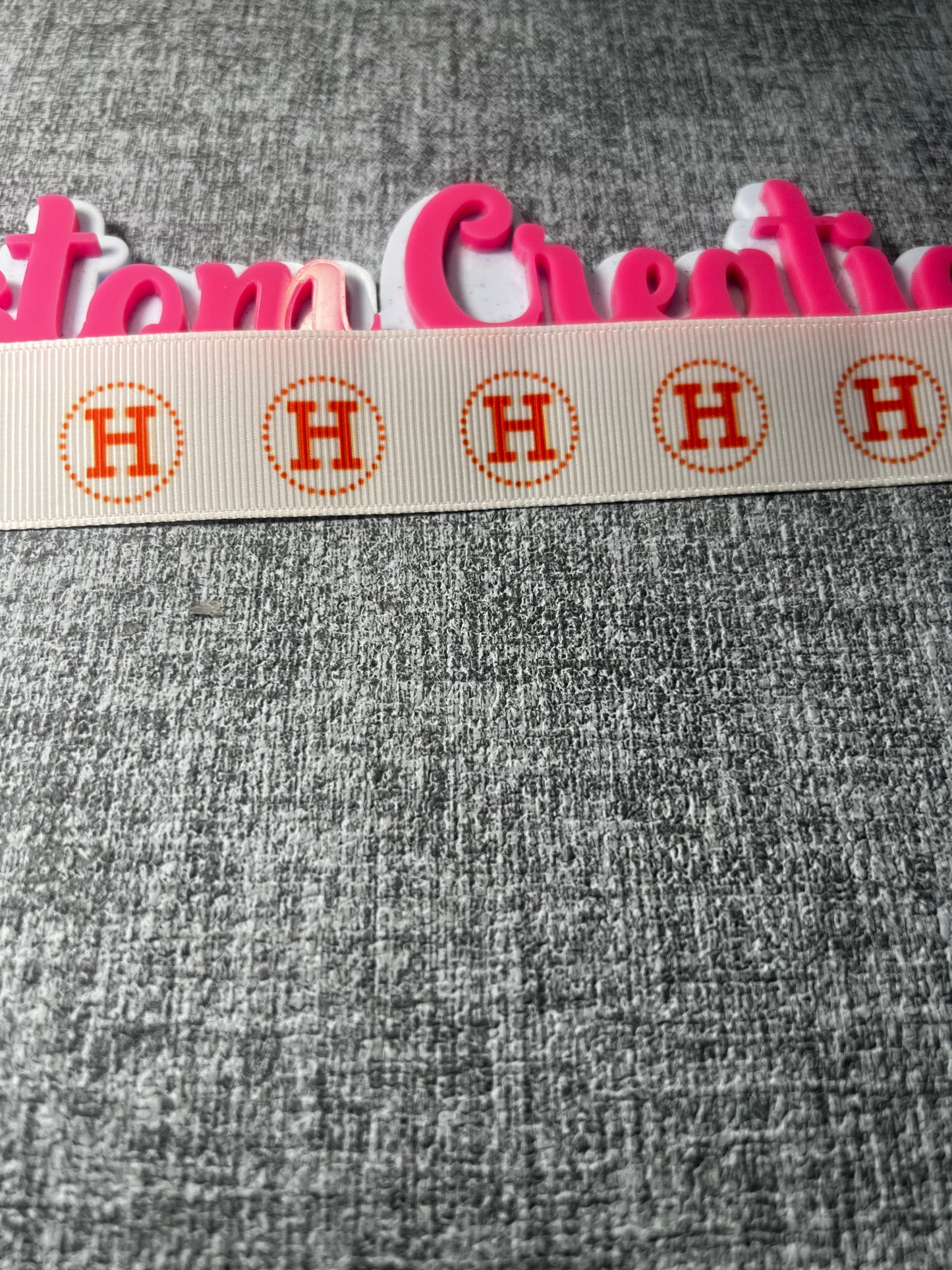 Orange Monogram Style Ribbon Trim – Fashion Craft Ribbon (Sold by the Yard)