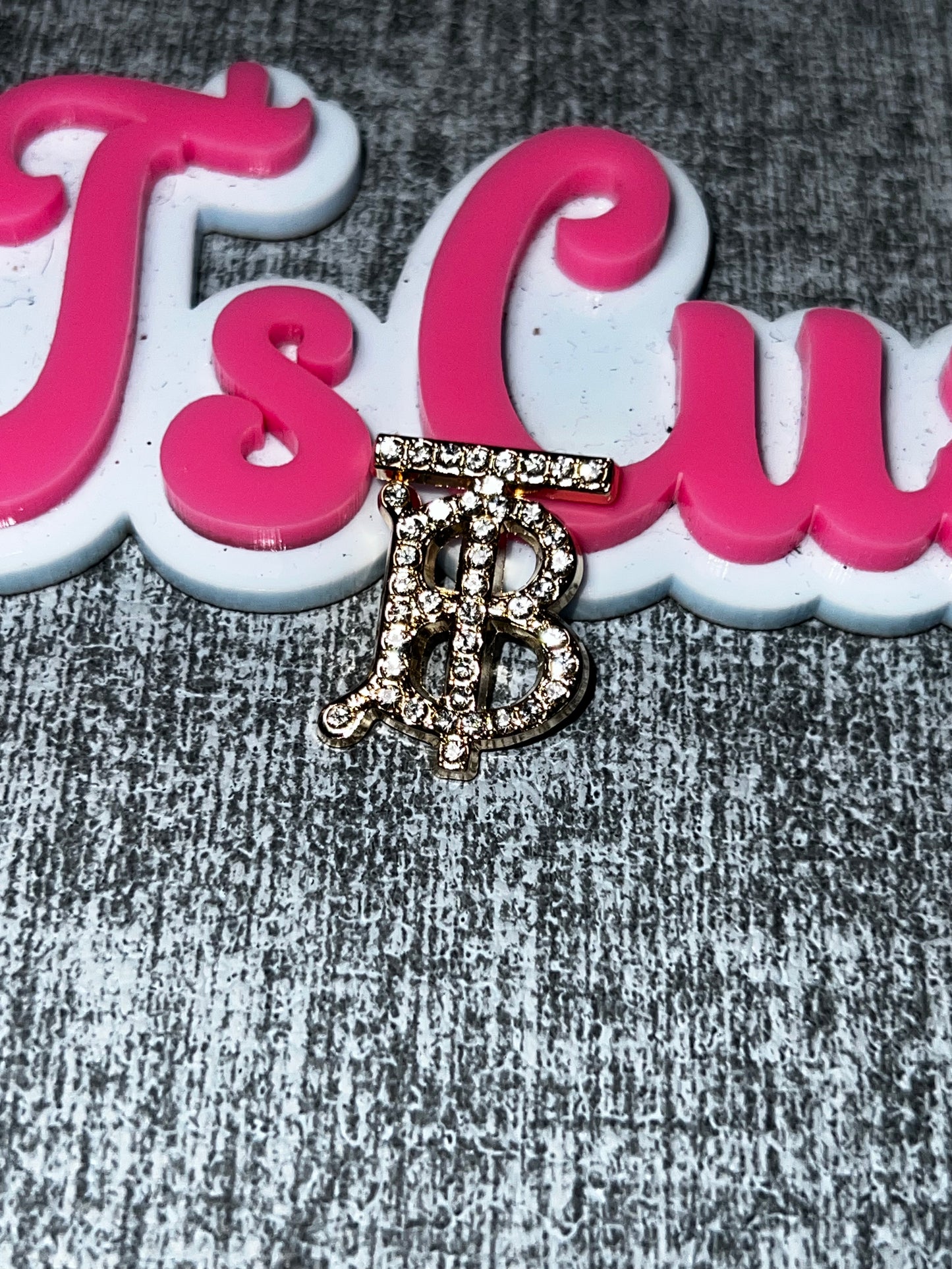 Crystal Monogram Charm – Gold Rhinestone Fashion DIY Accessory