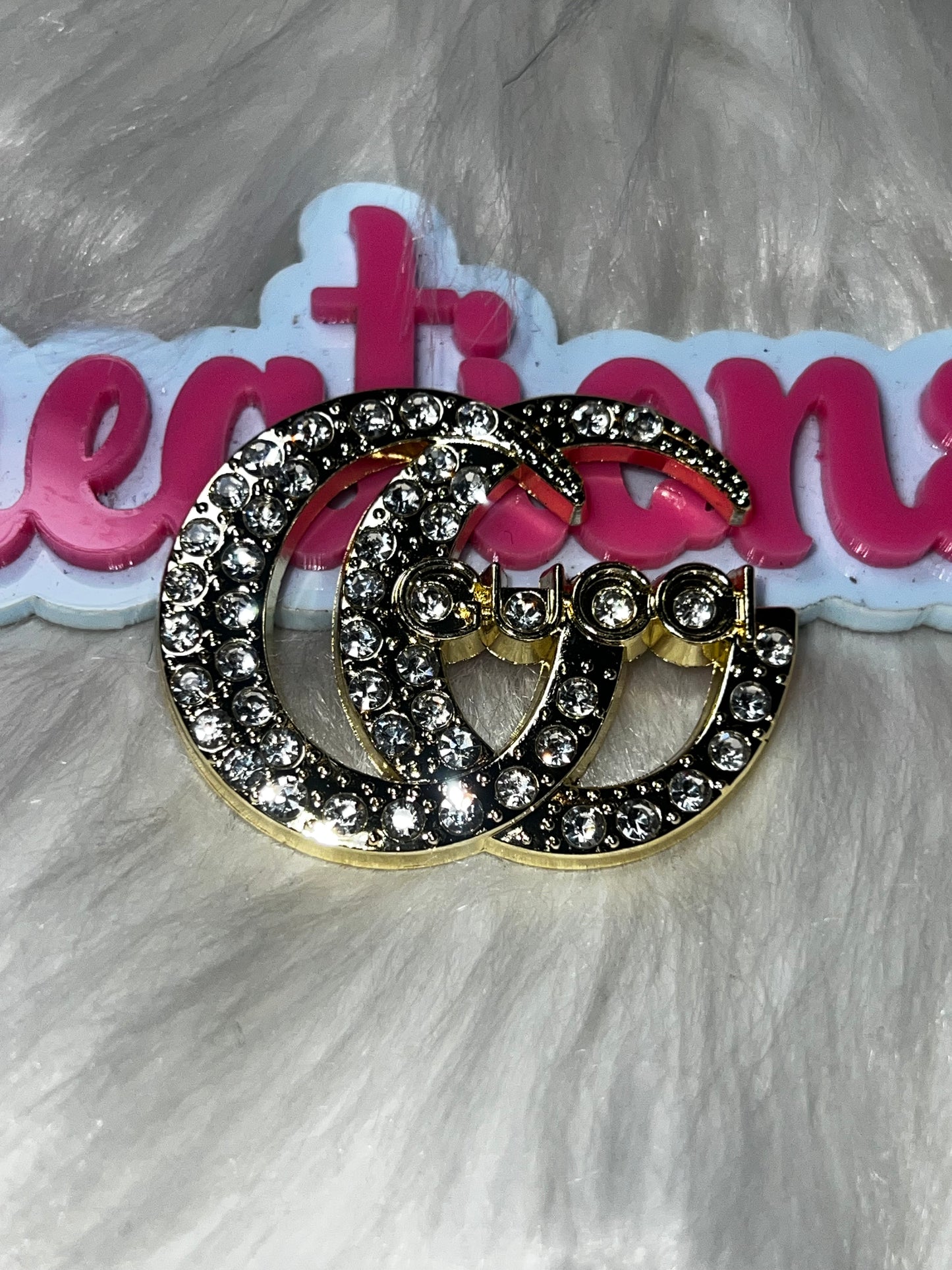 Gold Rhinestone Double Circle Charm – Decorative Craft Embellishment