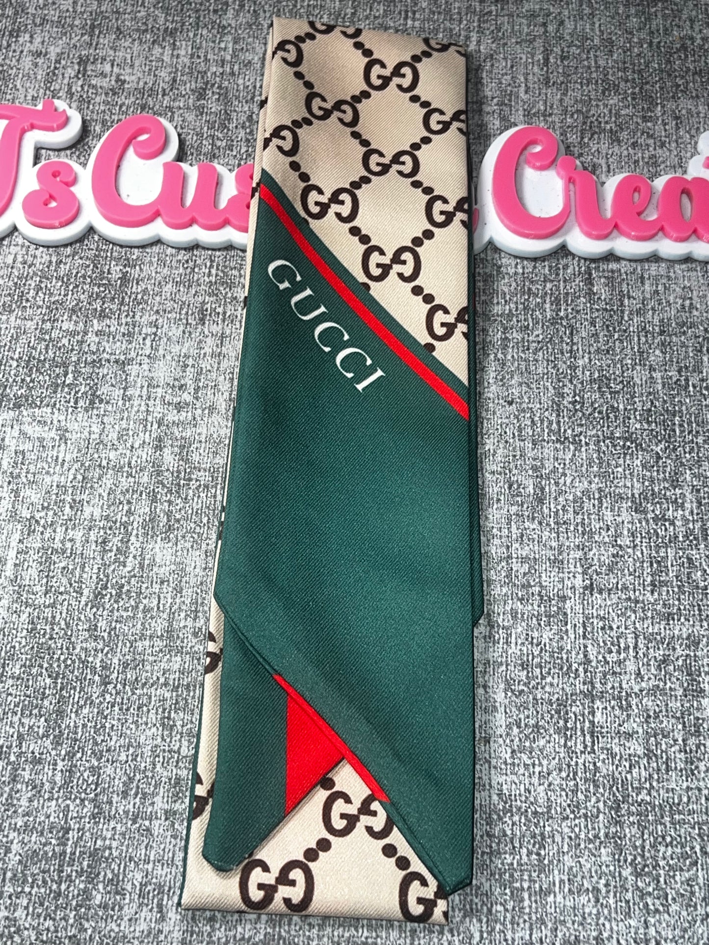 Green Stripe Fashion Scarf Tie – Decorative Craft Accessory