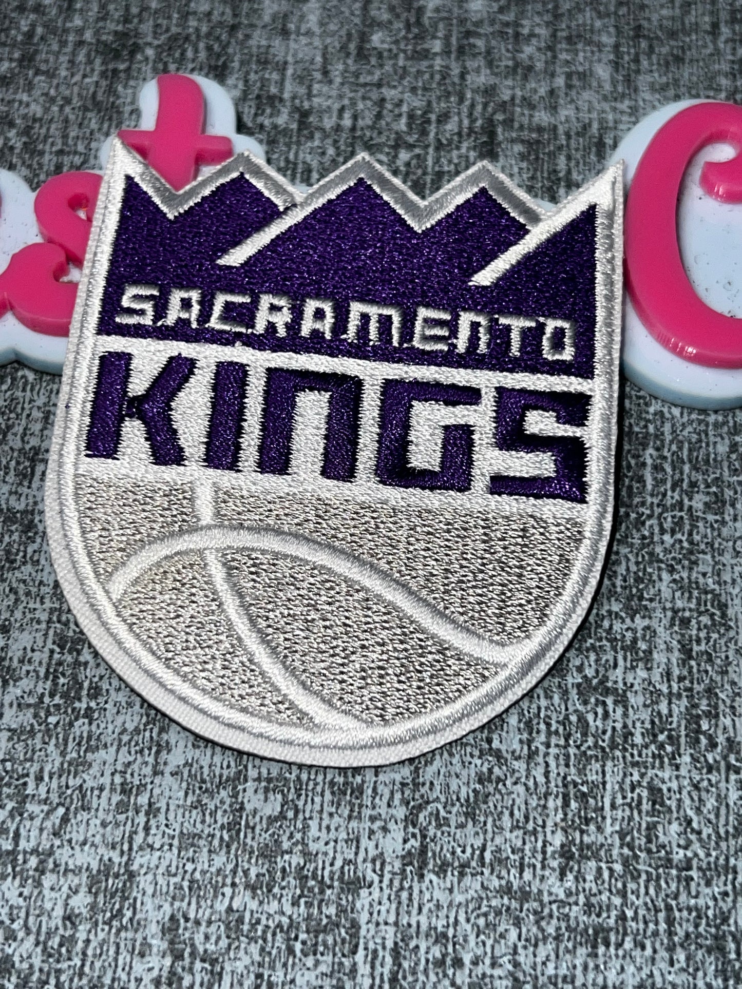 Purple Silver Crown Embroidered Iron-On Patch | Statement Appliqué
