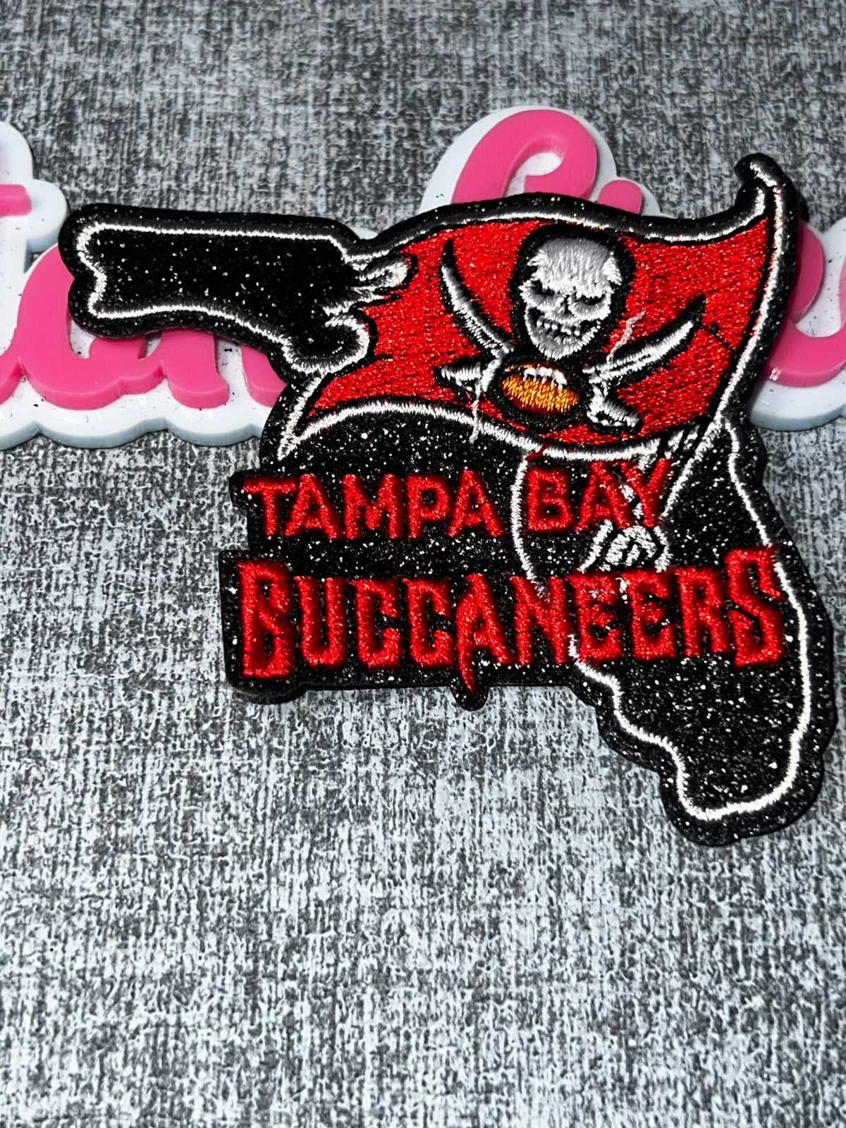 Red Black Pirate Flag Embroidered Iron-On Patch | Statement Appliqué