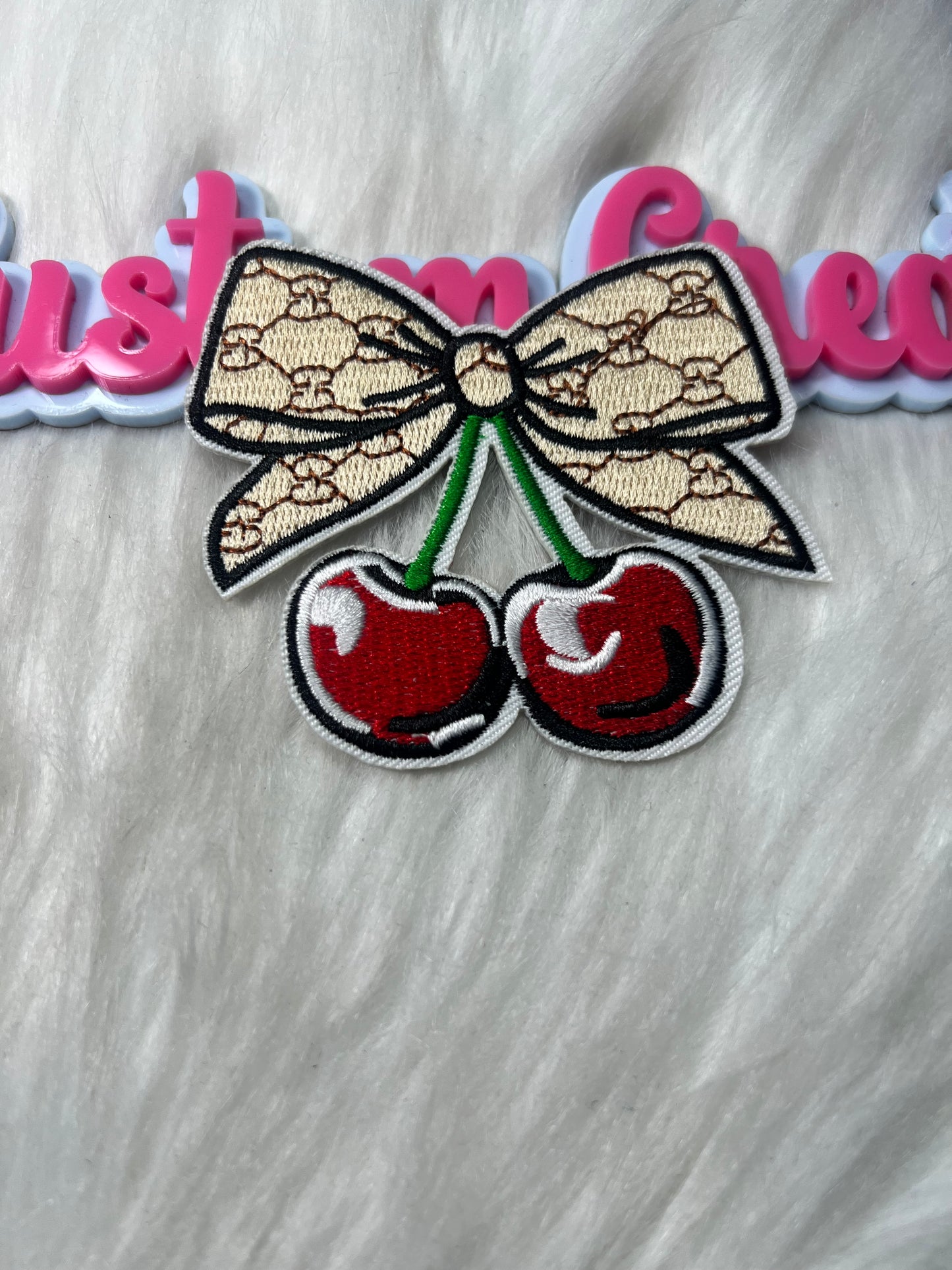 Cherry Bow Patch – Iron-On Patch for Hats, Jackets & DIY Crafts