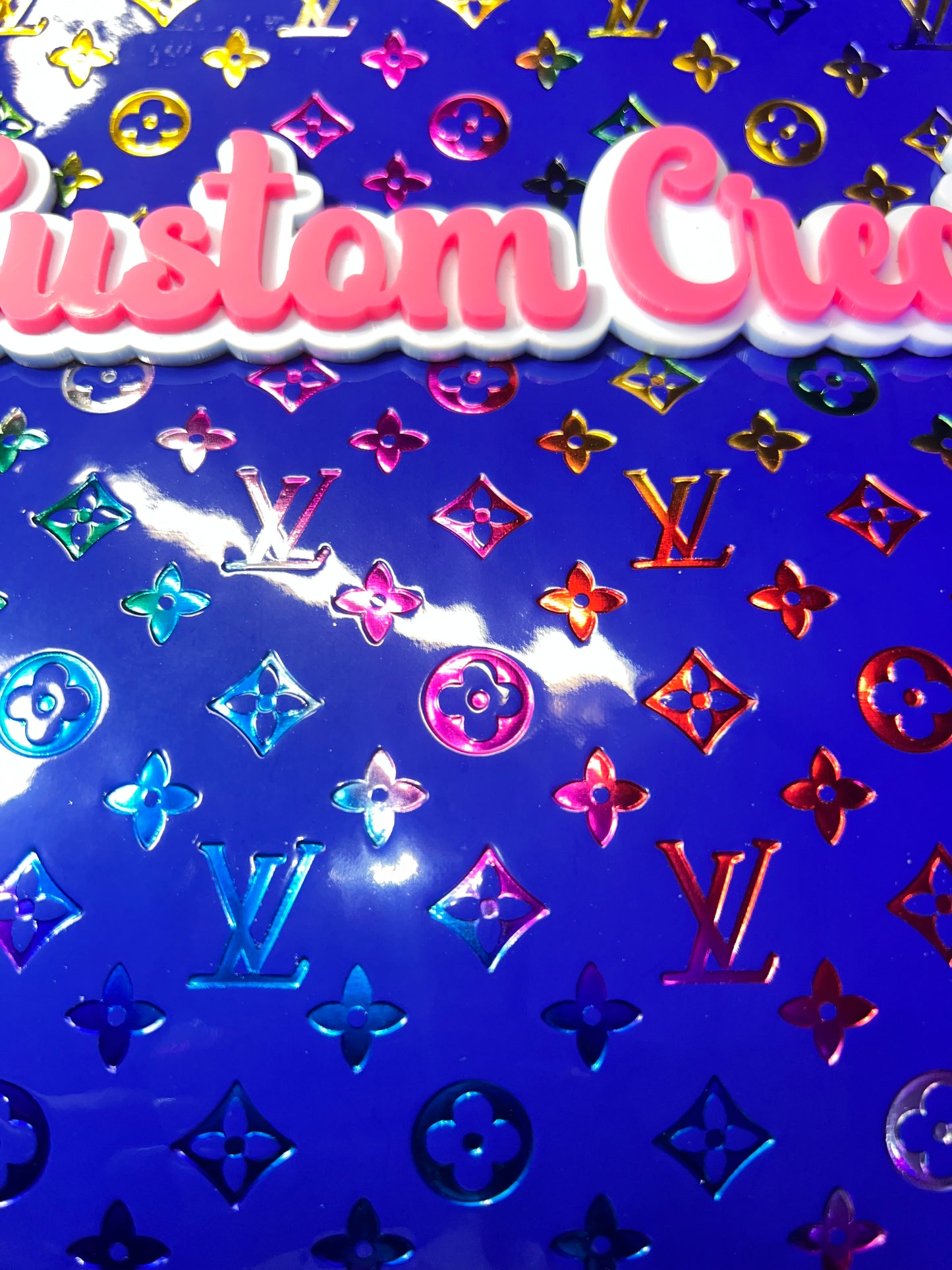 Royal Blue Metallic Embossed Faux Leather Craft Sheet – 9 x 12