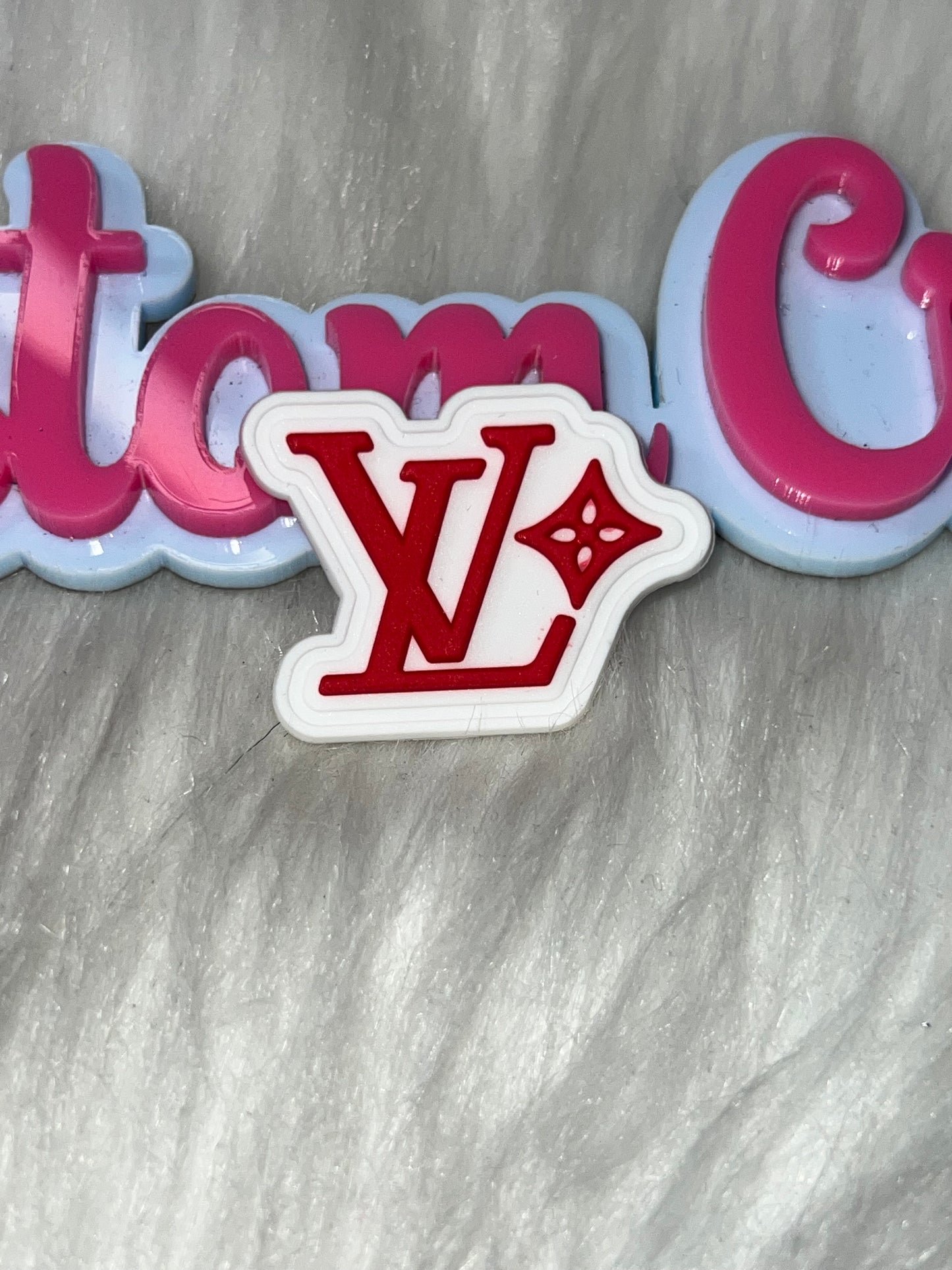 ❤️ Red Monogram Style Shoe Charm