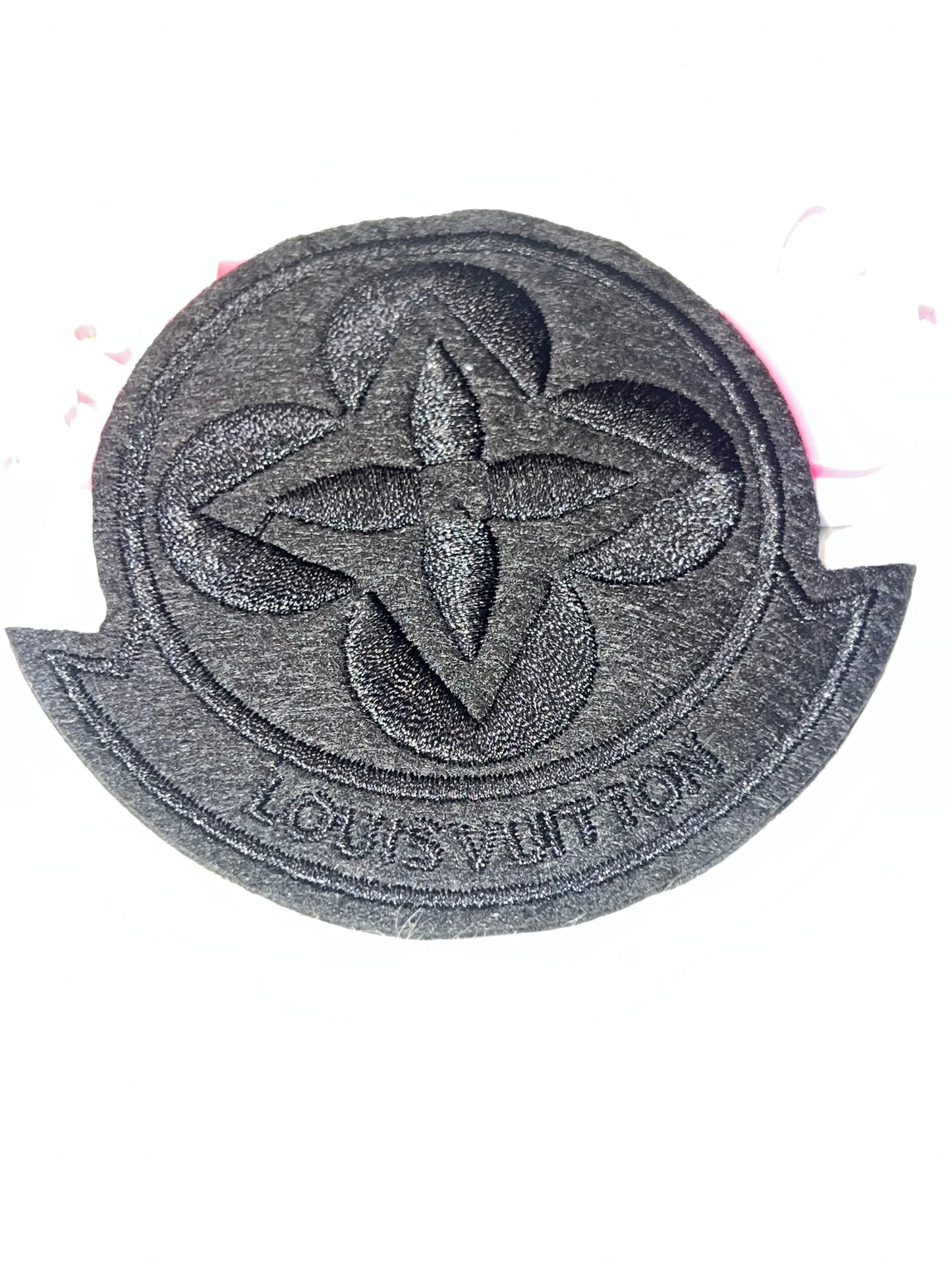 π€ Embossed Monogram Circle Patch β Black on Black