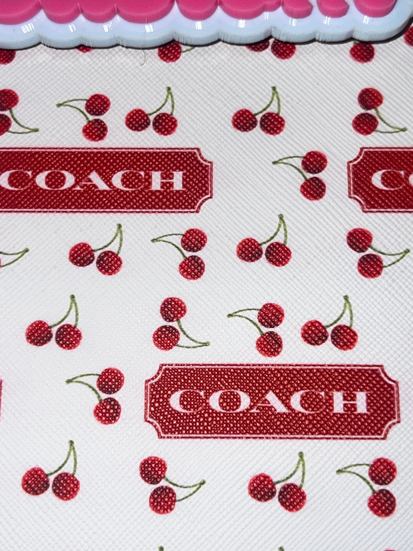 Cherry Red Luxe Pattern Faux Leather Sheet