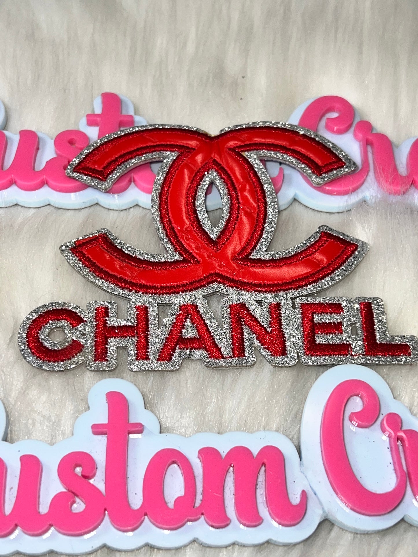Red Gloss Double Letter Glam Patch – Iron On