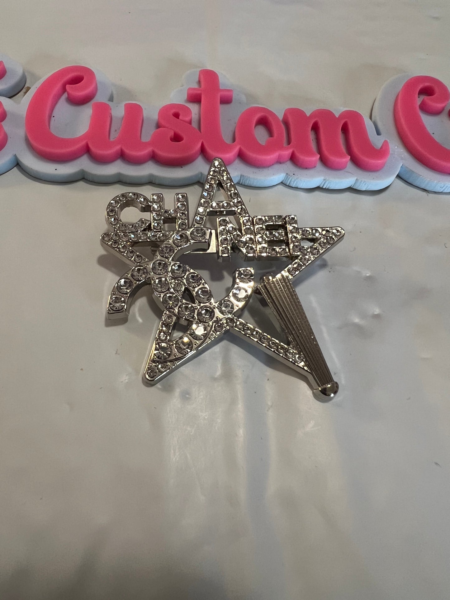 Silver CC Brooch