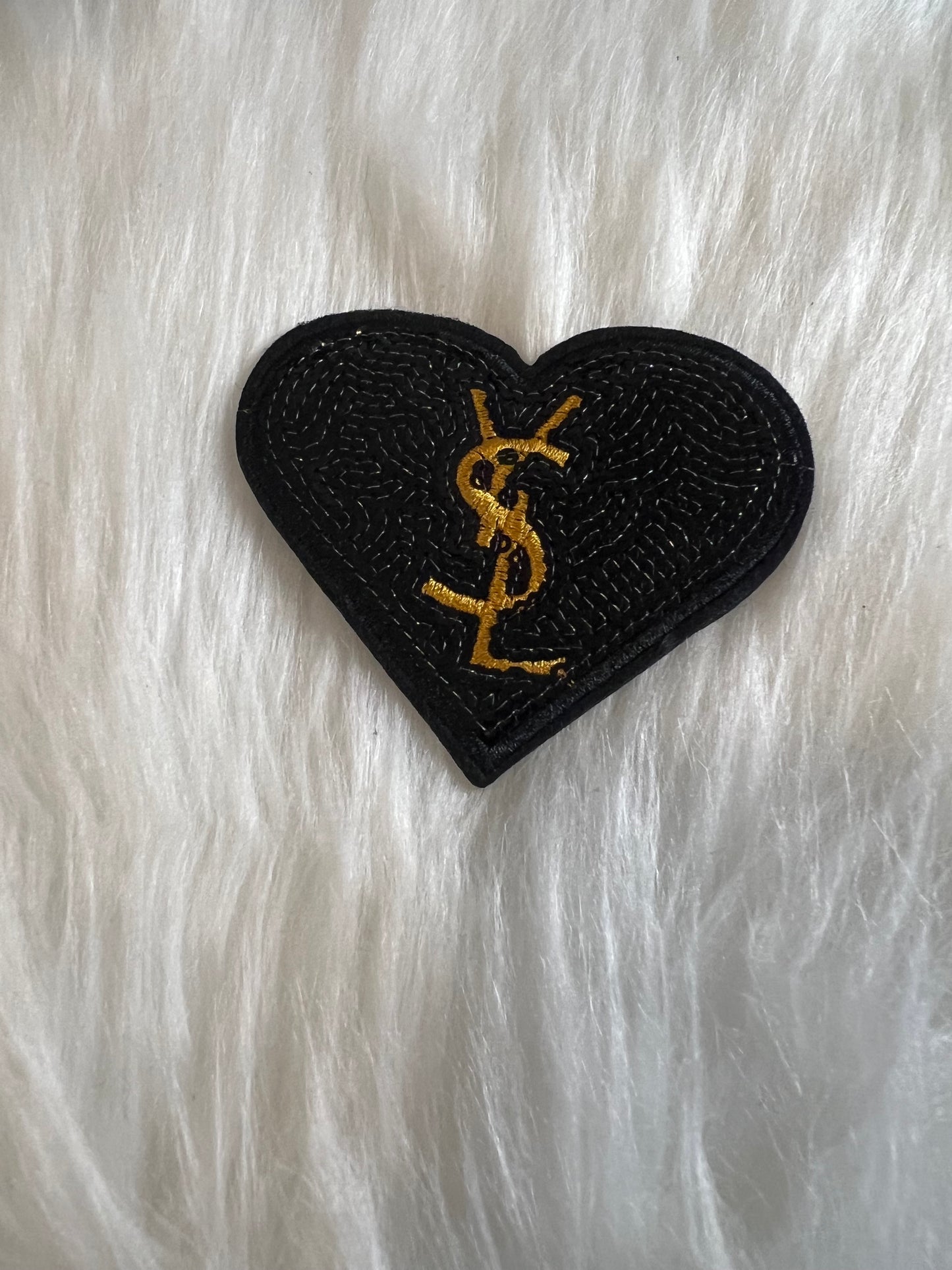 Sequin Black Gold YSL Heart