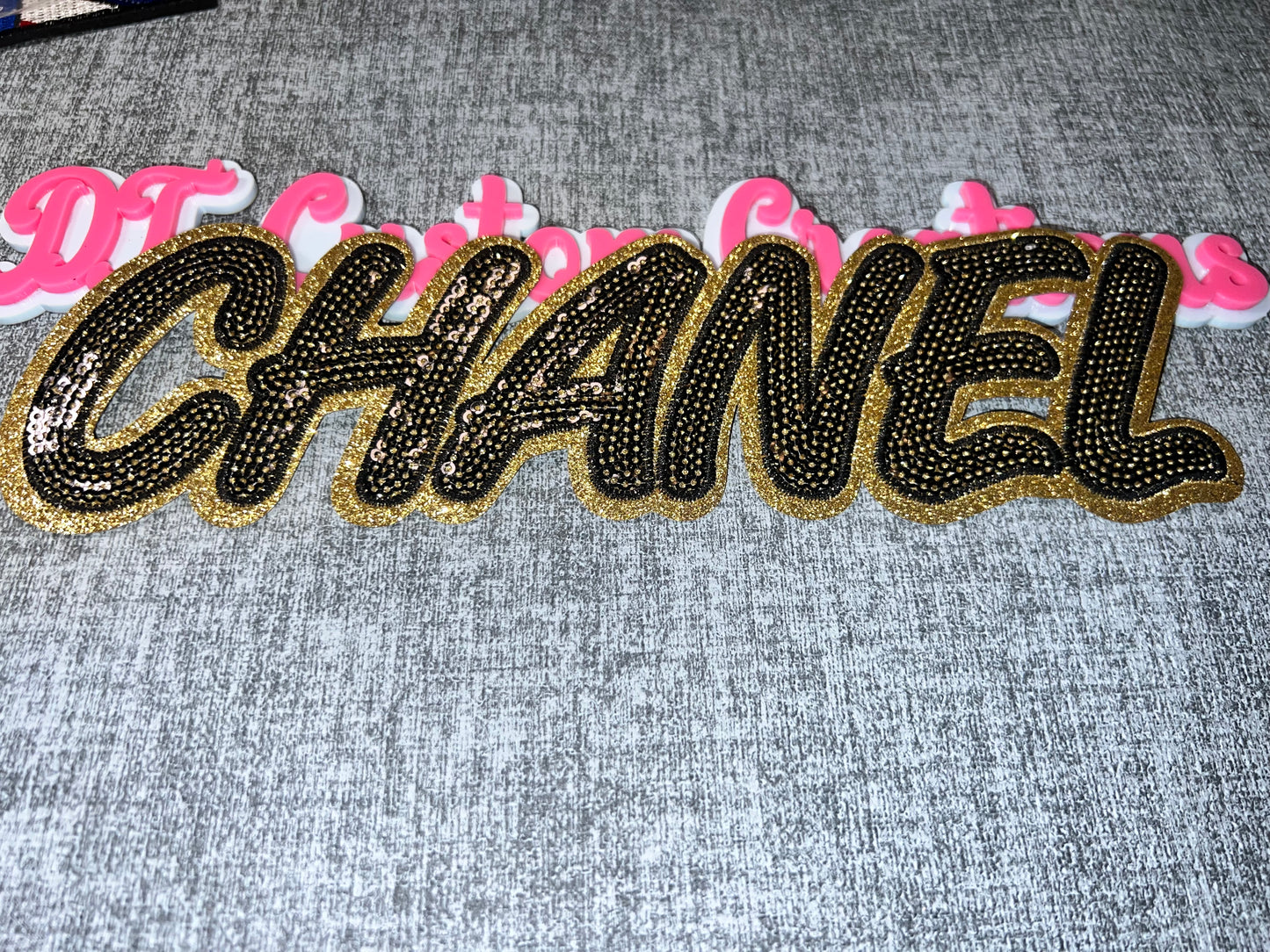 Luxury Inspired Black & Gold Letter Patch – Bold Luxe