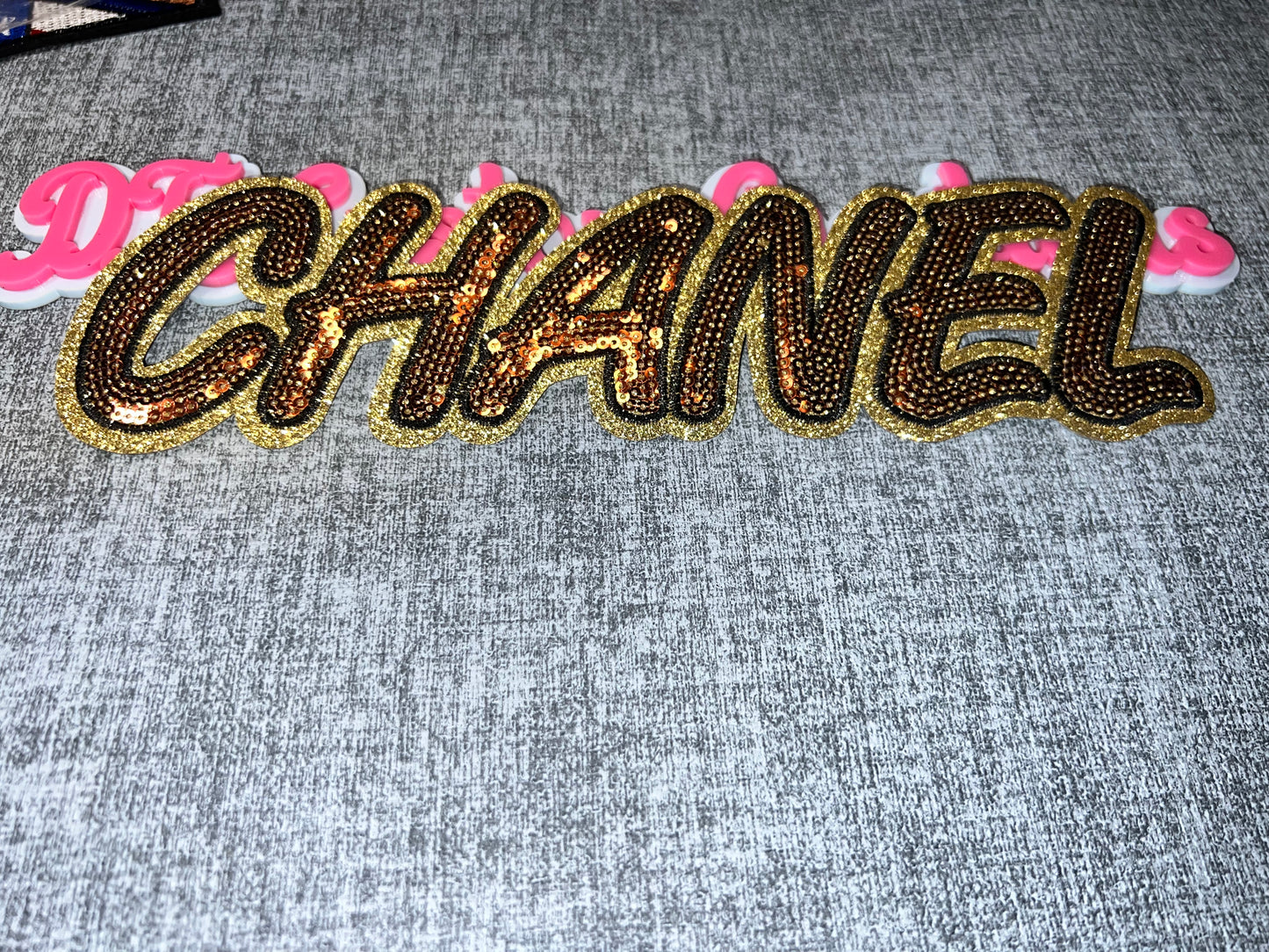 Luxury Inspired Gold Sequin Letter Patch – Classic Luxe