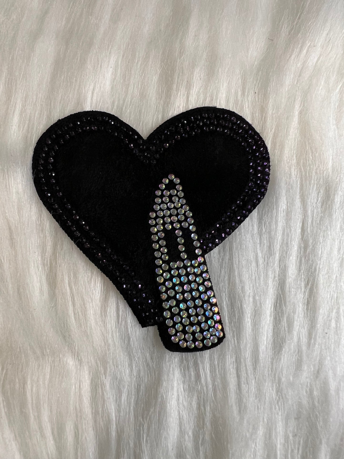 Black Purple Silver Lipstick Heart