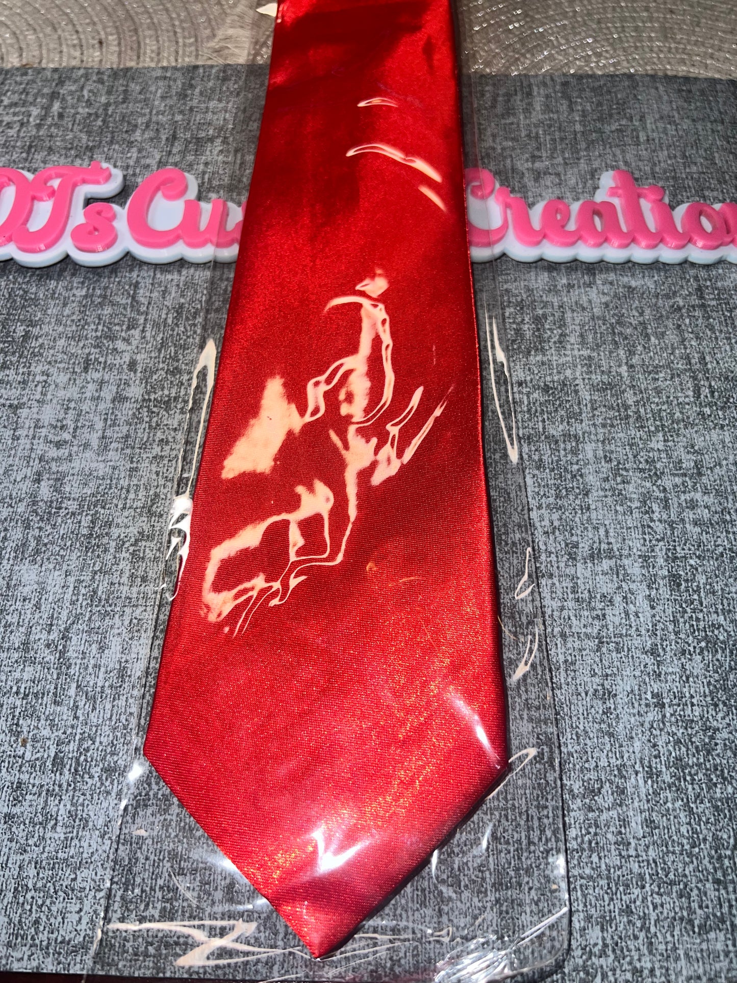 Red Satin Tie – Glossy Necktie for DIY Crafts, Custom Designs & Statement Bling Accessories