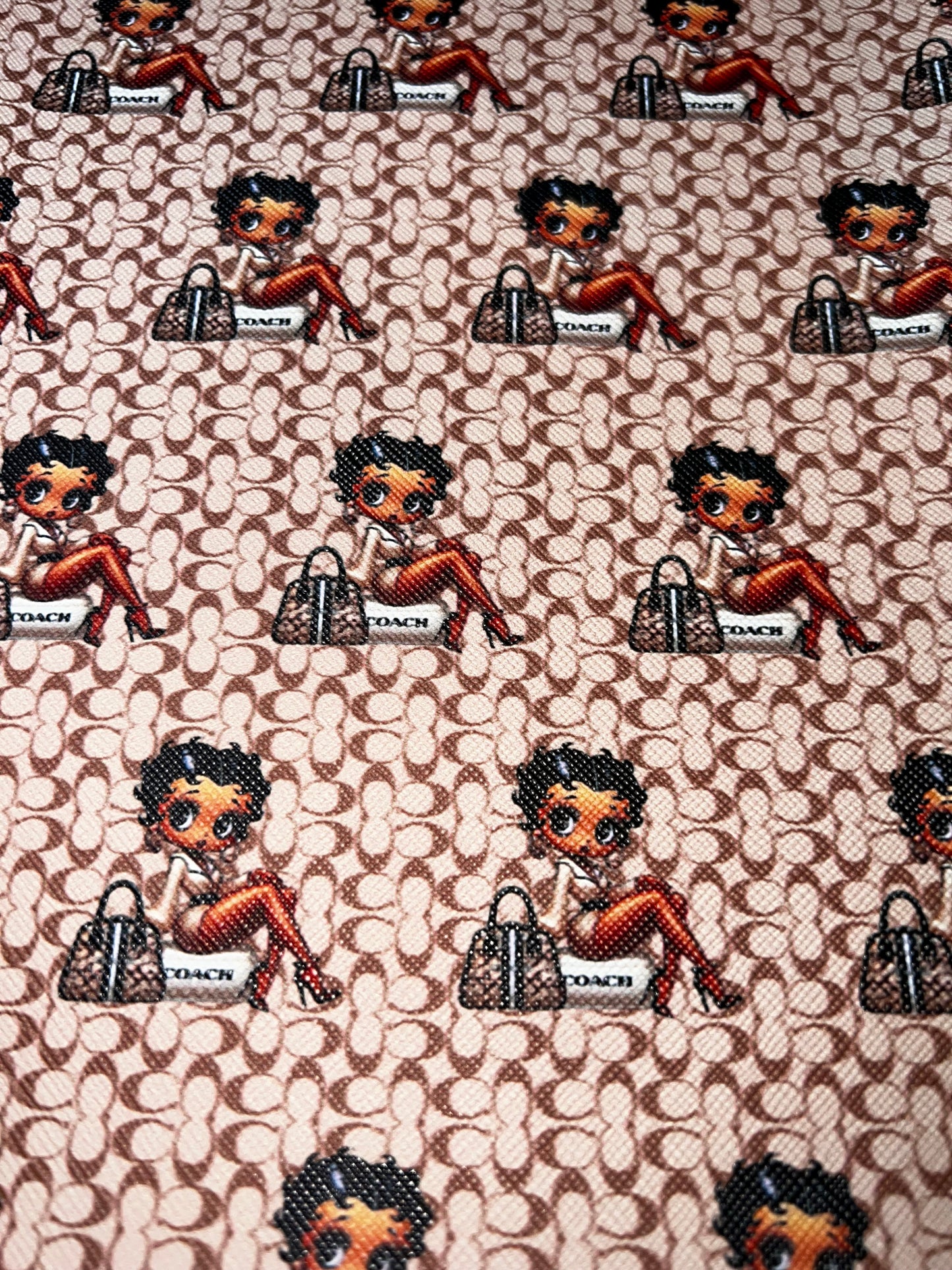 Cartoon Girl Pattern Faux Leather Sheet 9x12 – Fashion Character Craft Faux Leather