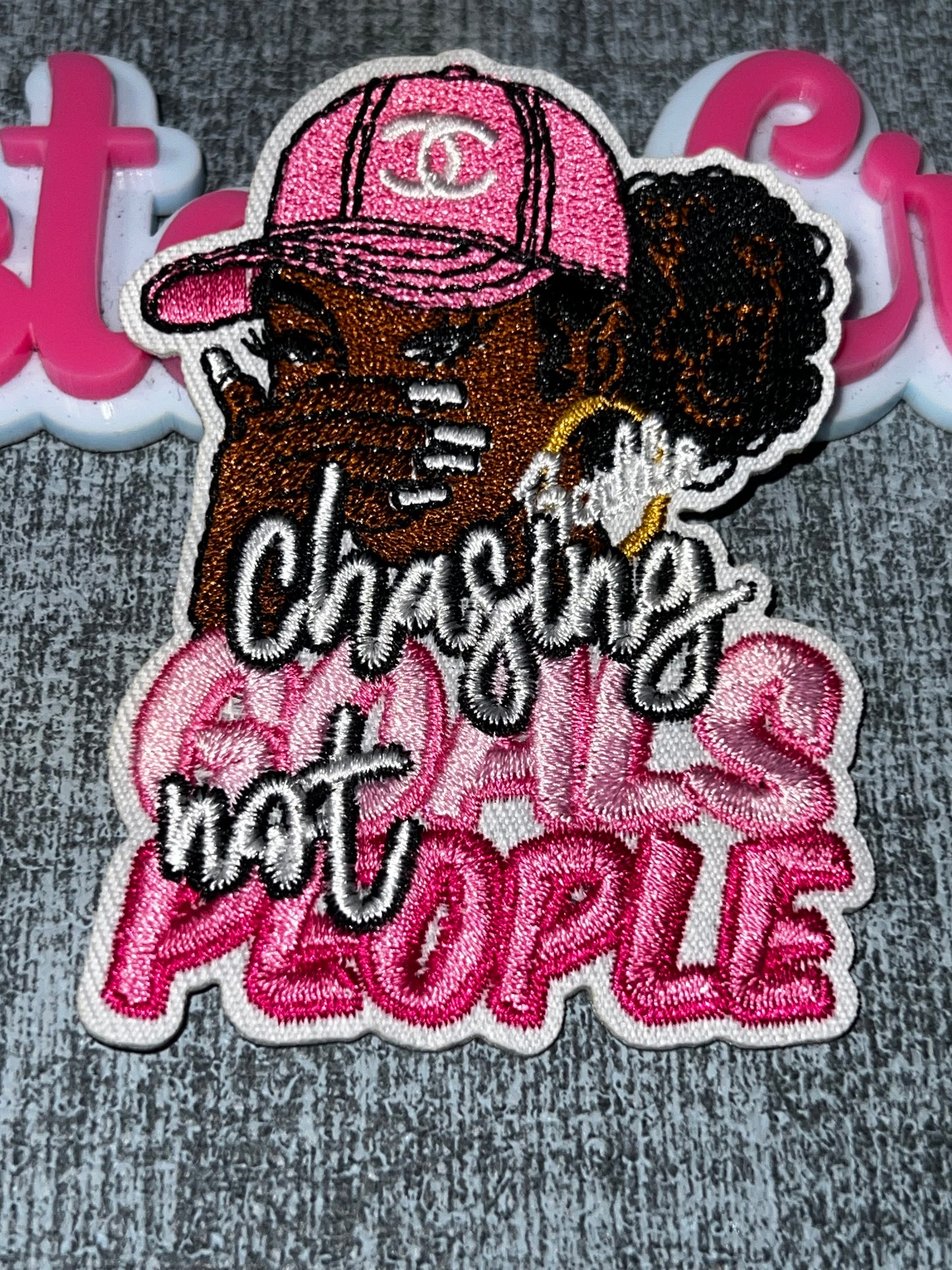 Chasing Goals Not People Embroidered Patch – Glam Statement Applique – Approx. 4 Inches