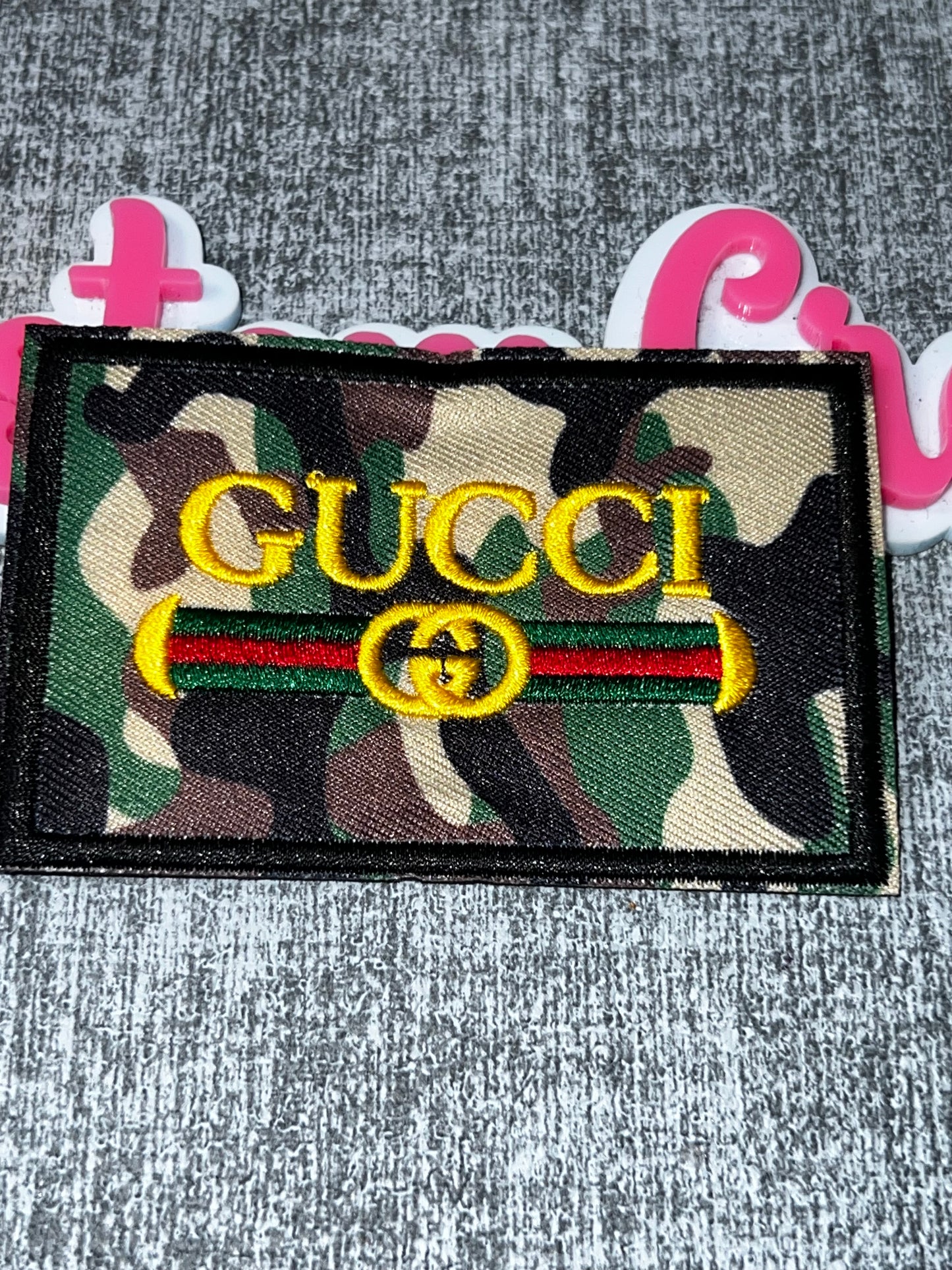 Camo Stripe Luxe Patch – Fashion Applique – Approx. 4 Inches