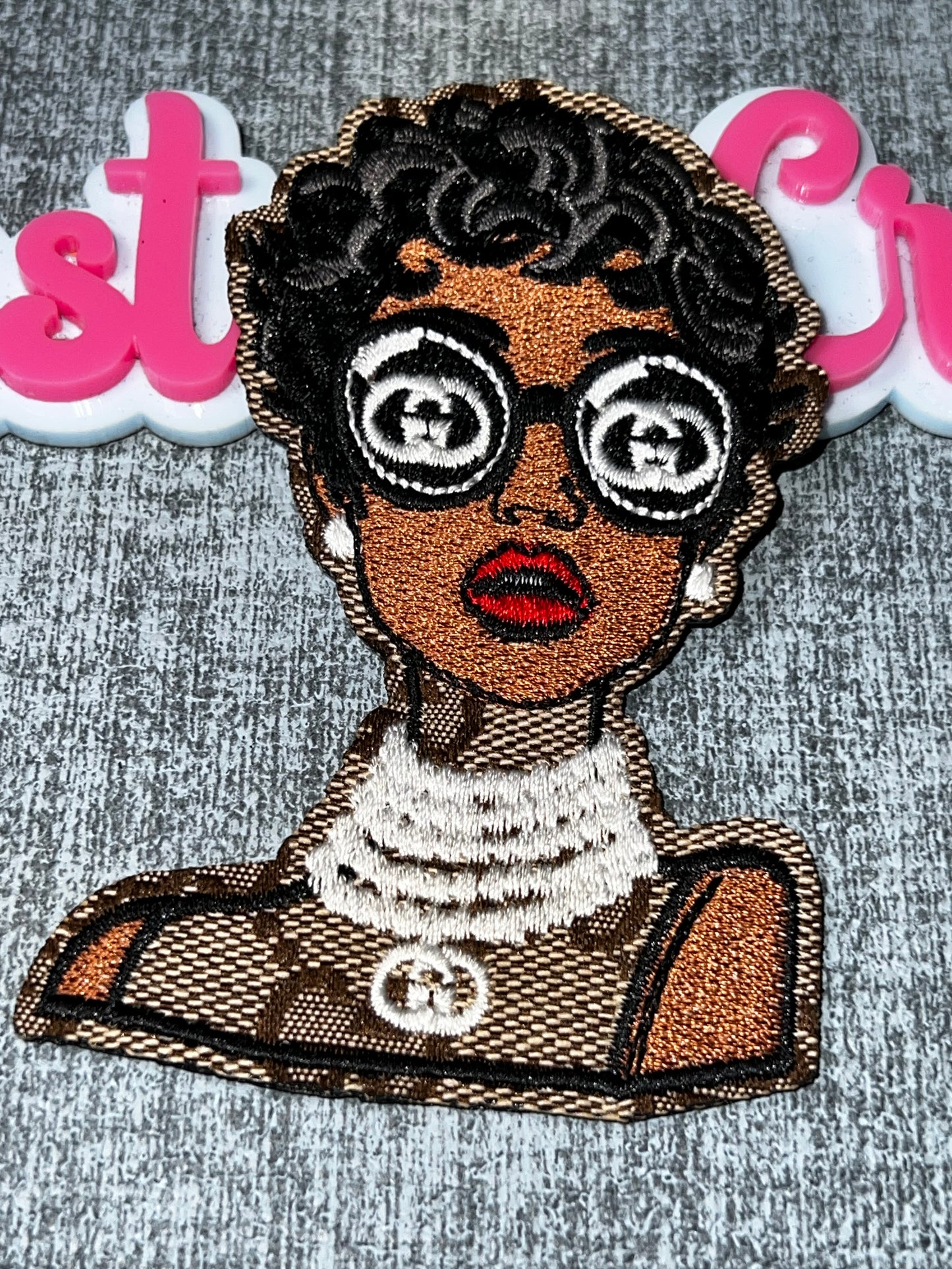 Fashion Glasses Girl Patch – Iron On Embroidered Applique