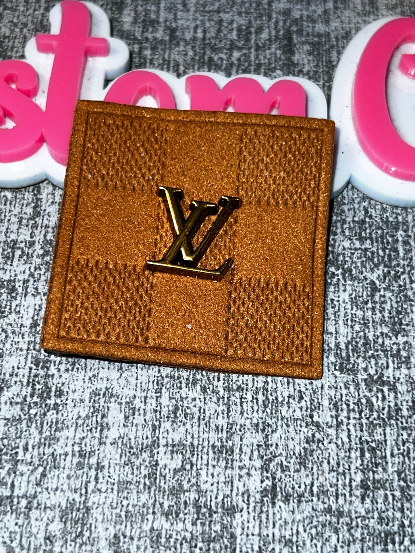 Fashion Monogram Square Tag Patch – Faux Leather Craft Embellishment