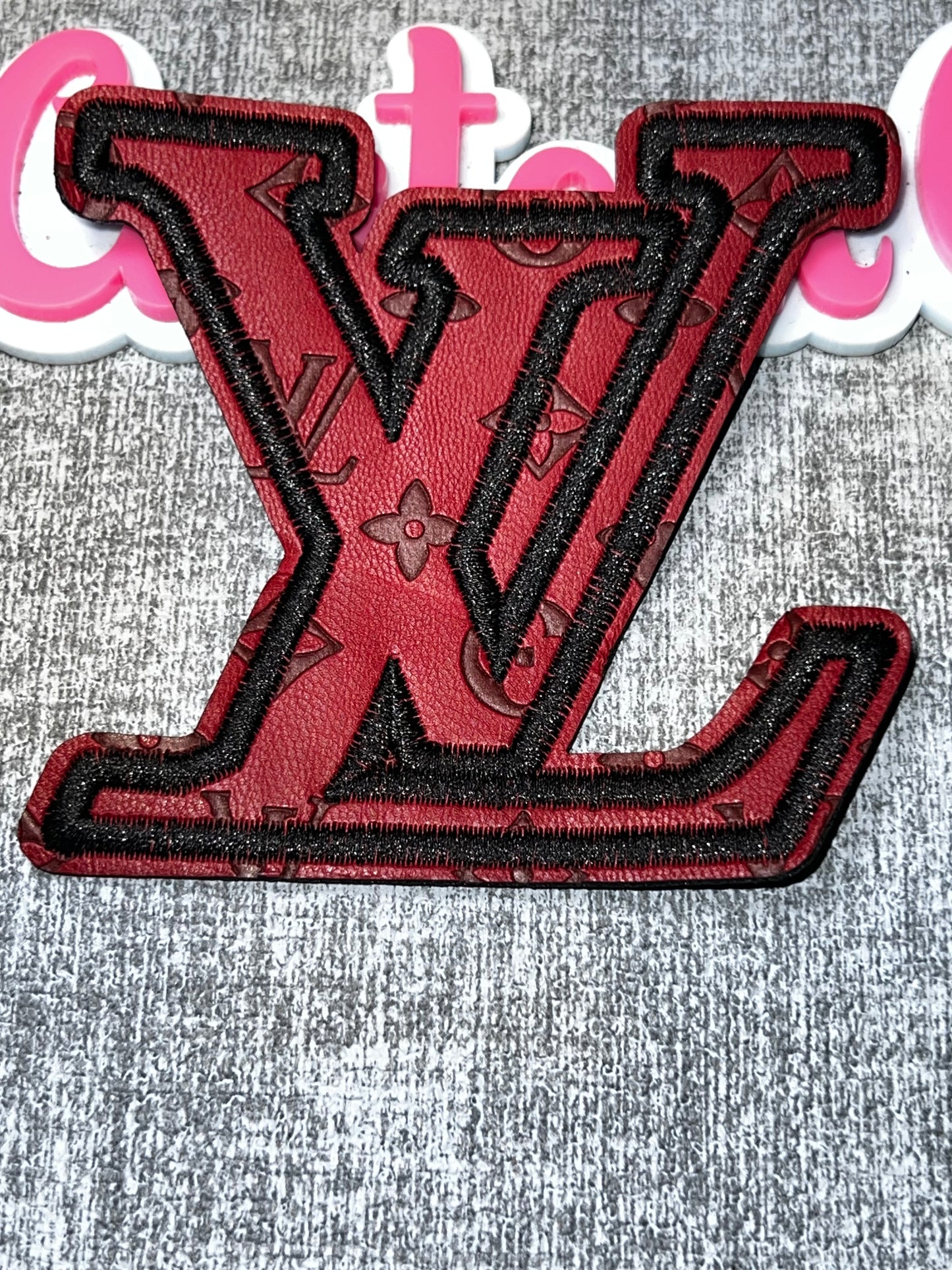 Red & Black Embossed Letter Patch – Fashion Applique