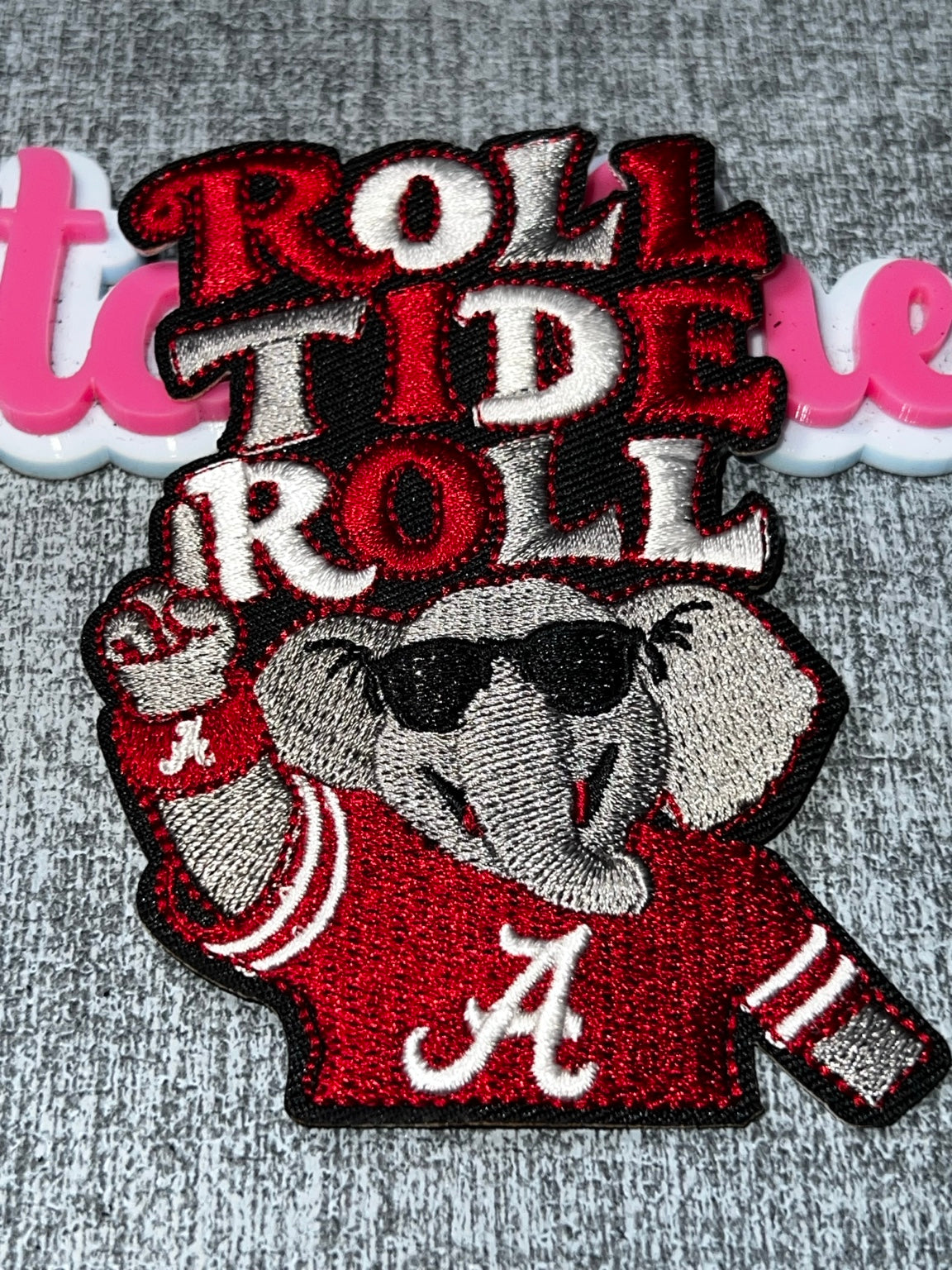 Roll Tide Crimson Elephant Sunglasses Embroidered Iron-On Patch