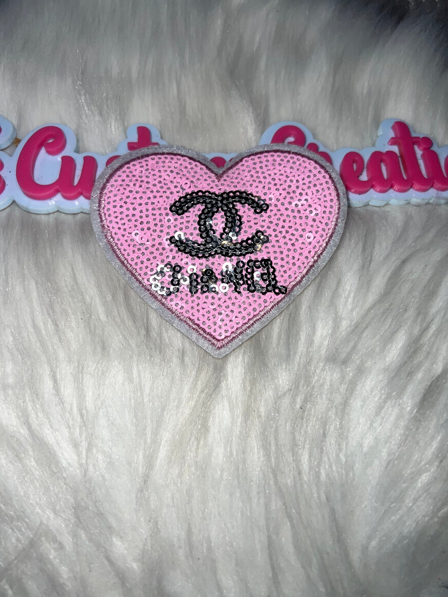 Pink CC Heart Mini Patch