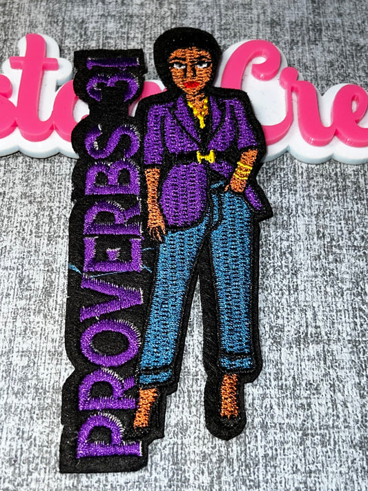 Proverbs 31 Woman Patch – Faith Embroidered Iron On Patch Religious Applique Christian DIY
