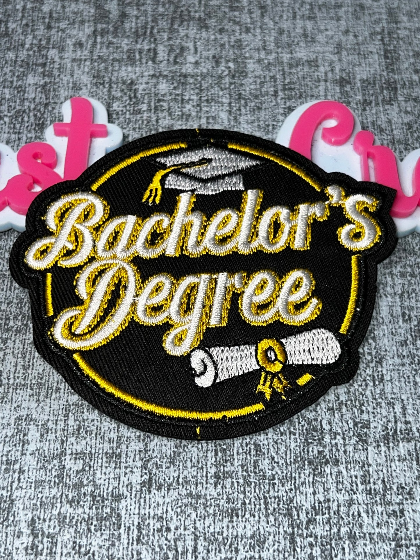 Bachelor’s Degree Patch Graduation – Embroidered Iron On Patch Diploma Applique